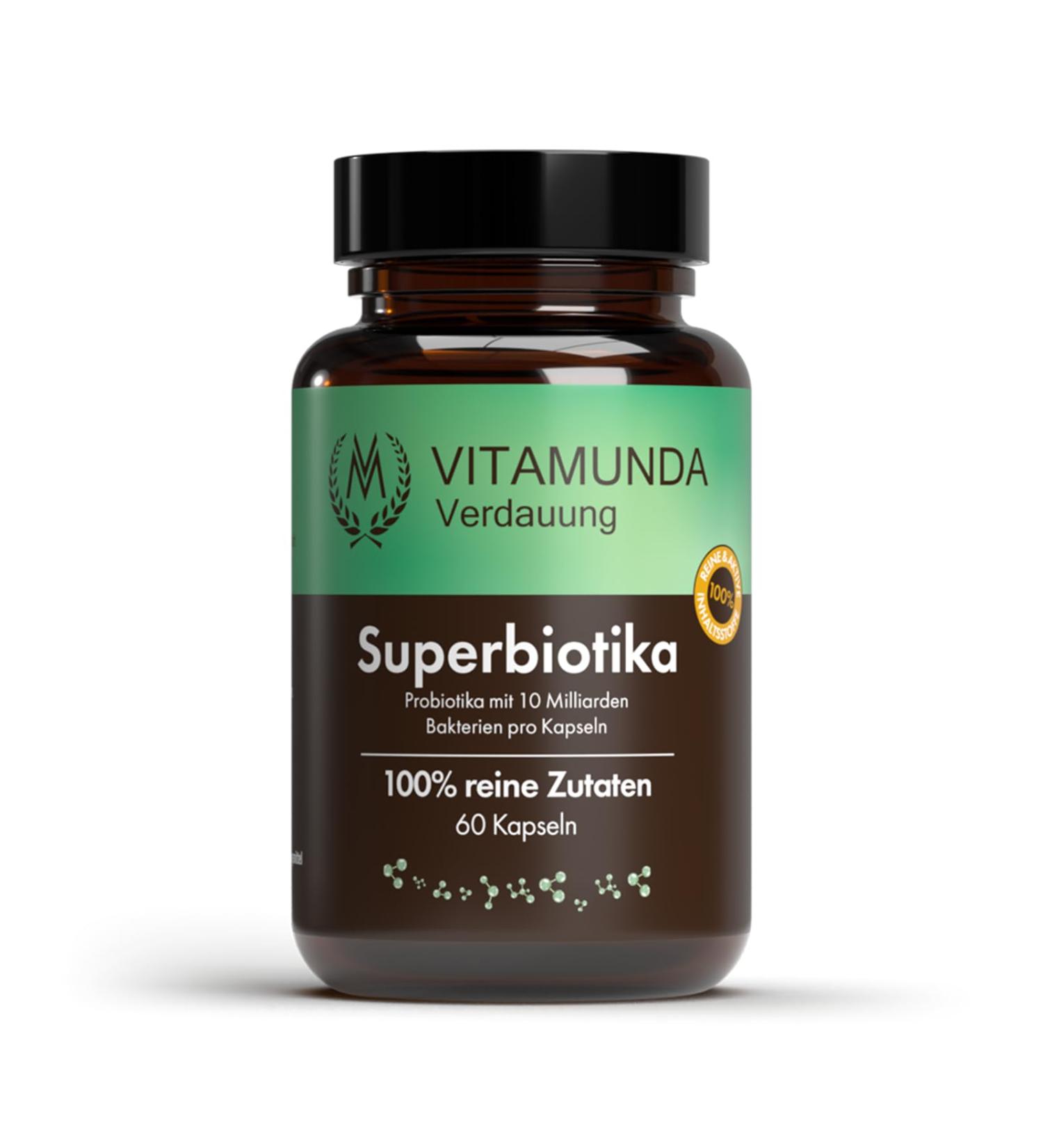 Vitamunda Superbiotics | 10 Billion Live Bacteria | 60 Vegan Capsules | Specialized Intestinal Health - Buy Online on GoSupps.com
