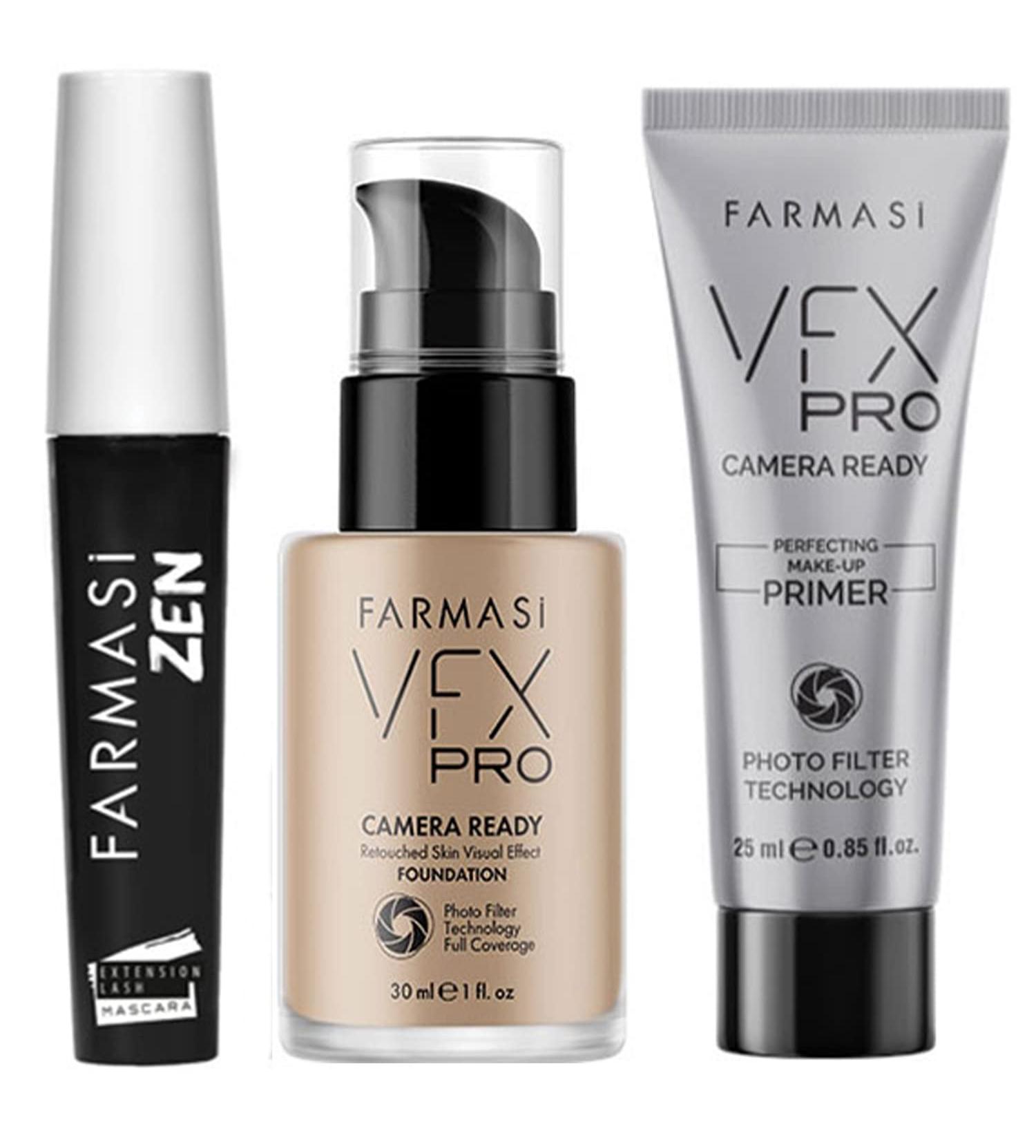 Natural Beige Full Coverage Foundation 10 Makeup - Matte Finish, Moisturizing Skin Enhancing 30ML + VFX PRO Primer 25ML & Zen Extension Lash Mascara - Buy Online on GoSupps.com