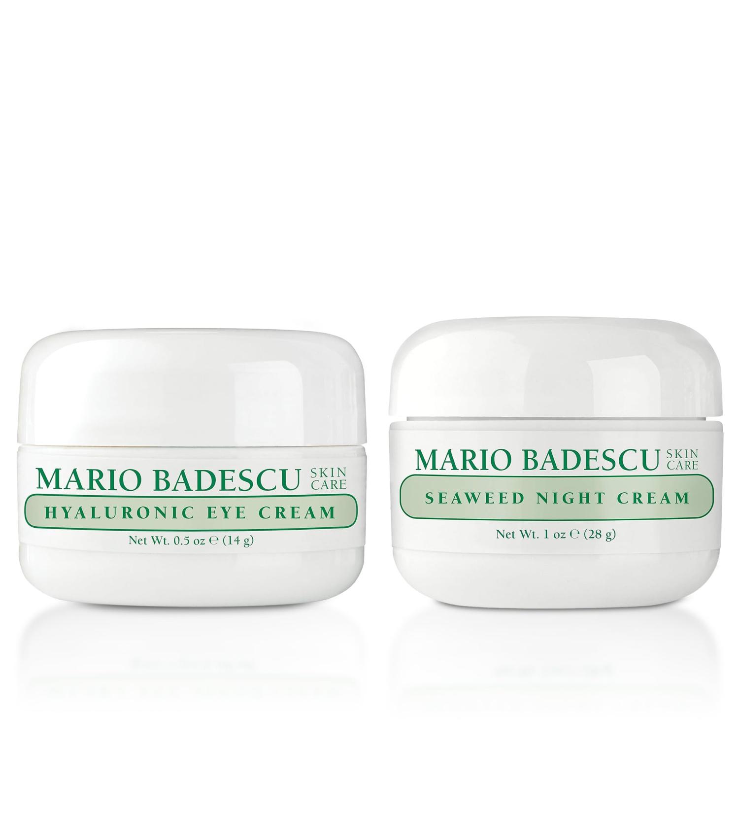 Mario Badescu Hyaluronic Eye Cream 0.5 oz with Mario Badescu Seaweed Night Cream for Combination Oily & Sensitive Skin| Oil-Free Moisturizer with - Buy Online on GoSupps.com