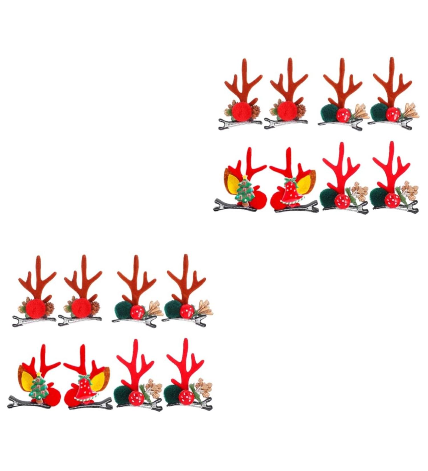 FRCOLOR 8 Pairs Christmas Hair Clips Antler Alligator Clips Antler Barrettes Deer Ear Headband Christmas Deer Costume Christmas Hair Pin Elk Deer Hair Clips Elk Antler Berry Abs Miss Girl - Buy Online on GoSupps.com