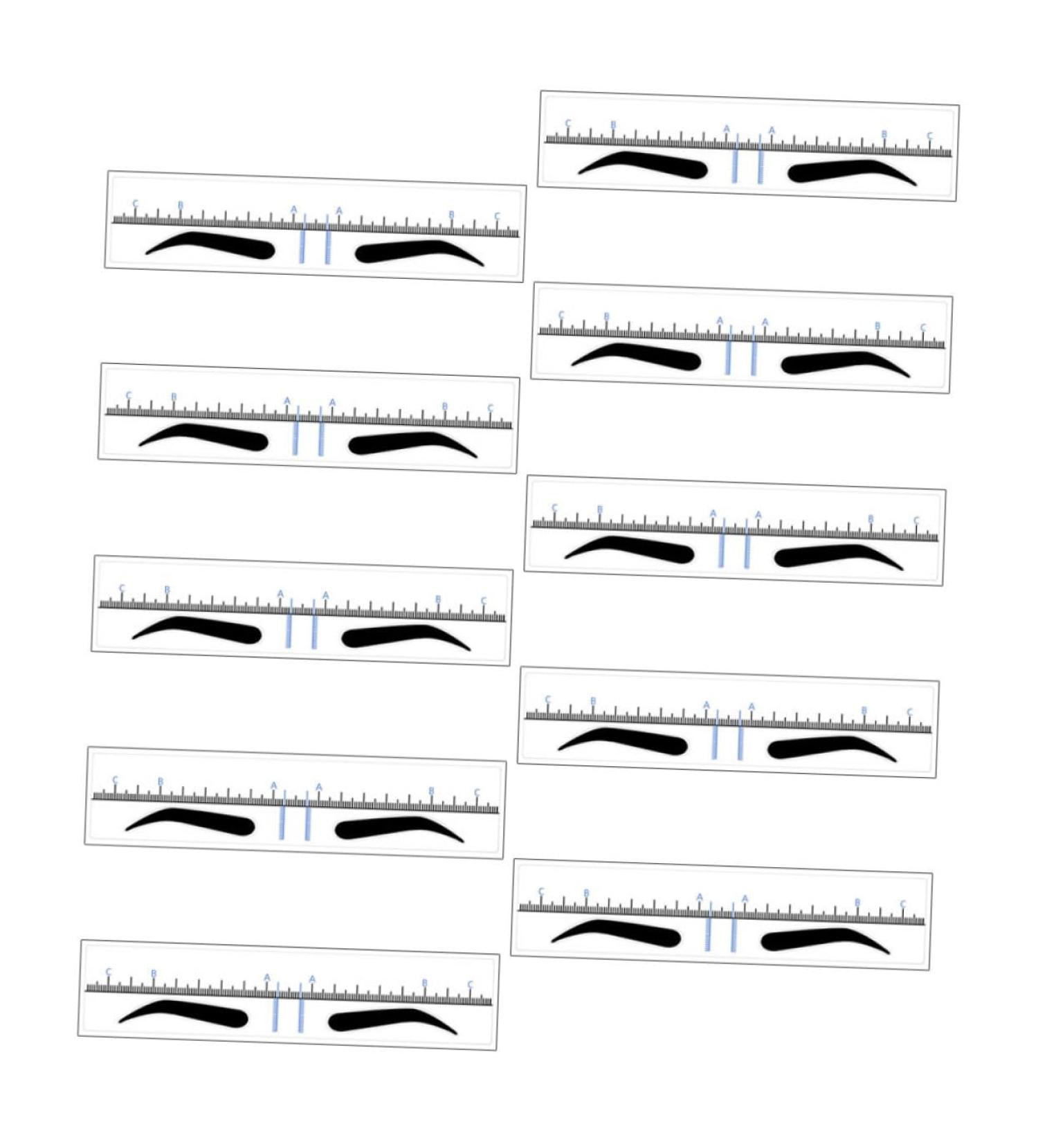 DRESSOOS Eyebrow Stencil 50pcs Eyebrow Positioning Ruler Stickers Eyebrow Mapping Ruler Sticker Eyebrow Drawing Tool Suite 18.00X3.80X0.10CM Blue - Buy Online on GoSupps.com