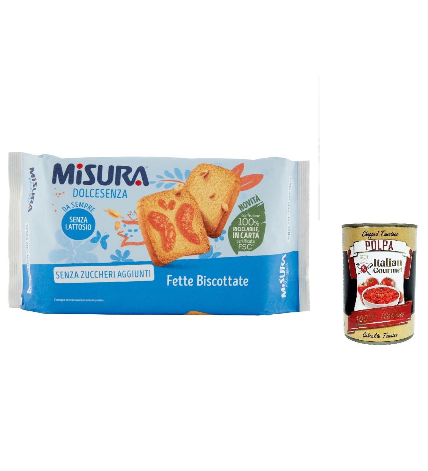  Italian Gourmet E.R. Misura Pack of 3 bottles of Biscottate Dolcesenza rusks with no added sugar 320g + Polpa Italian Gourmet Polpa 400g - Buy Online on GoSupps.com