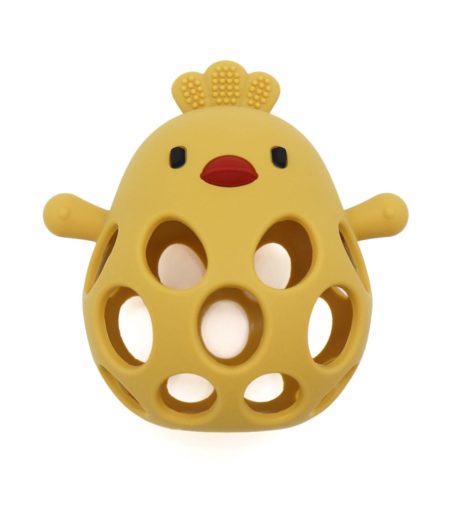 KIAANS Baby Teething Toys | Silicone Chick Teether Toy - BPA Free & Safe for Babies (Yellow) - Perfect Teething & Grasping Toy - Buy Online on GoSupps.com