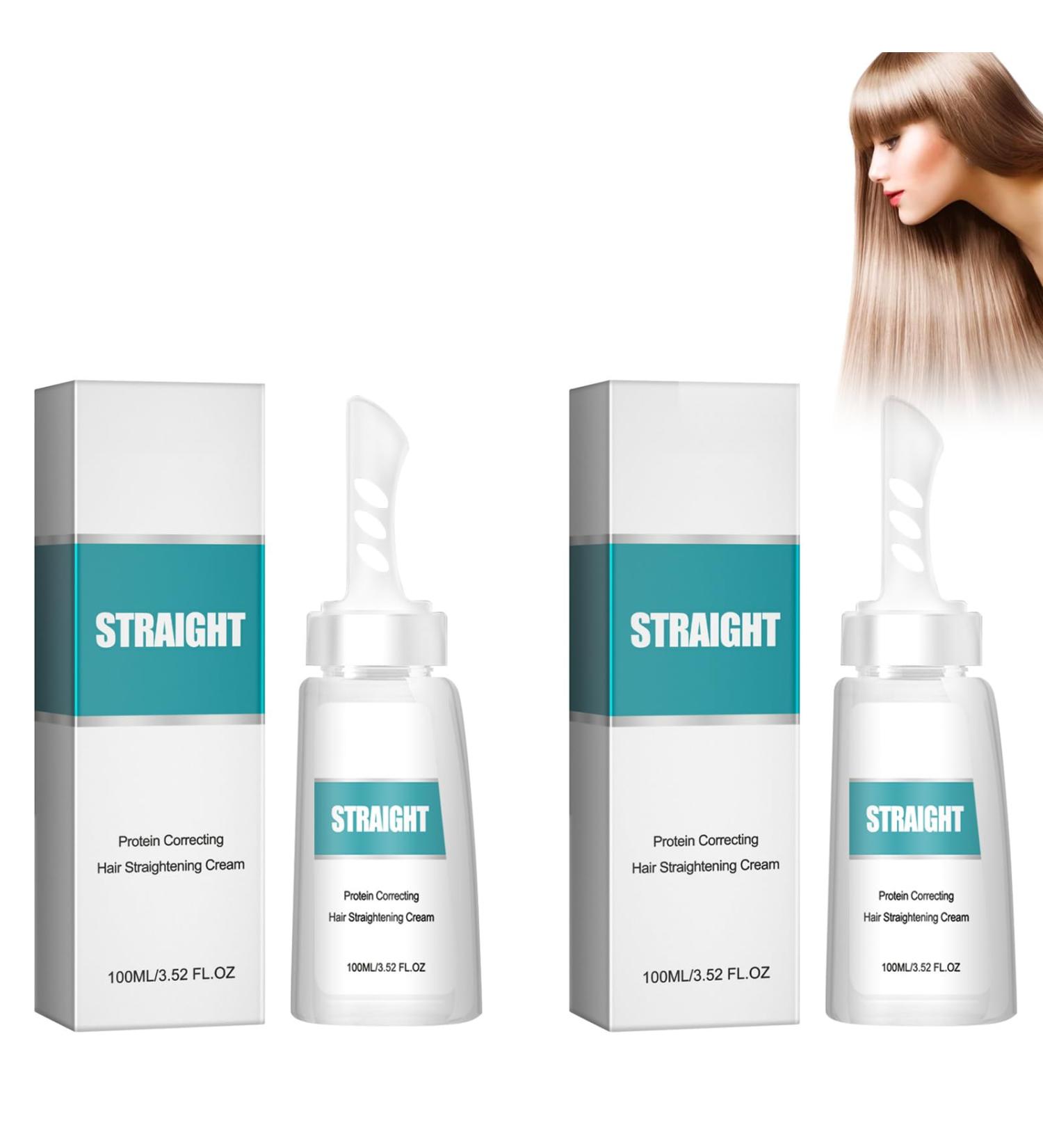2-Pack Protein Corrective Hair Smoothing Cream | Silky Shiny Straightening Cream for Curly & Dry Hair - Buy Online on GoSupps.com