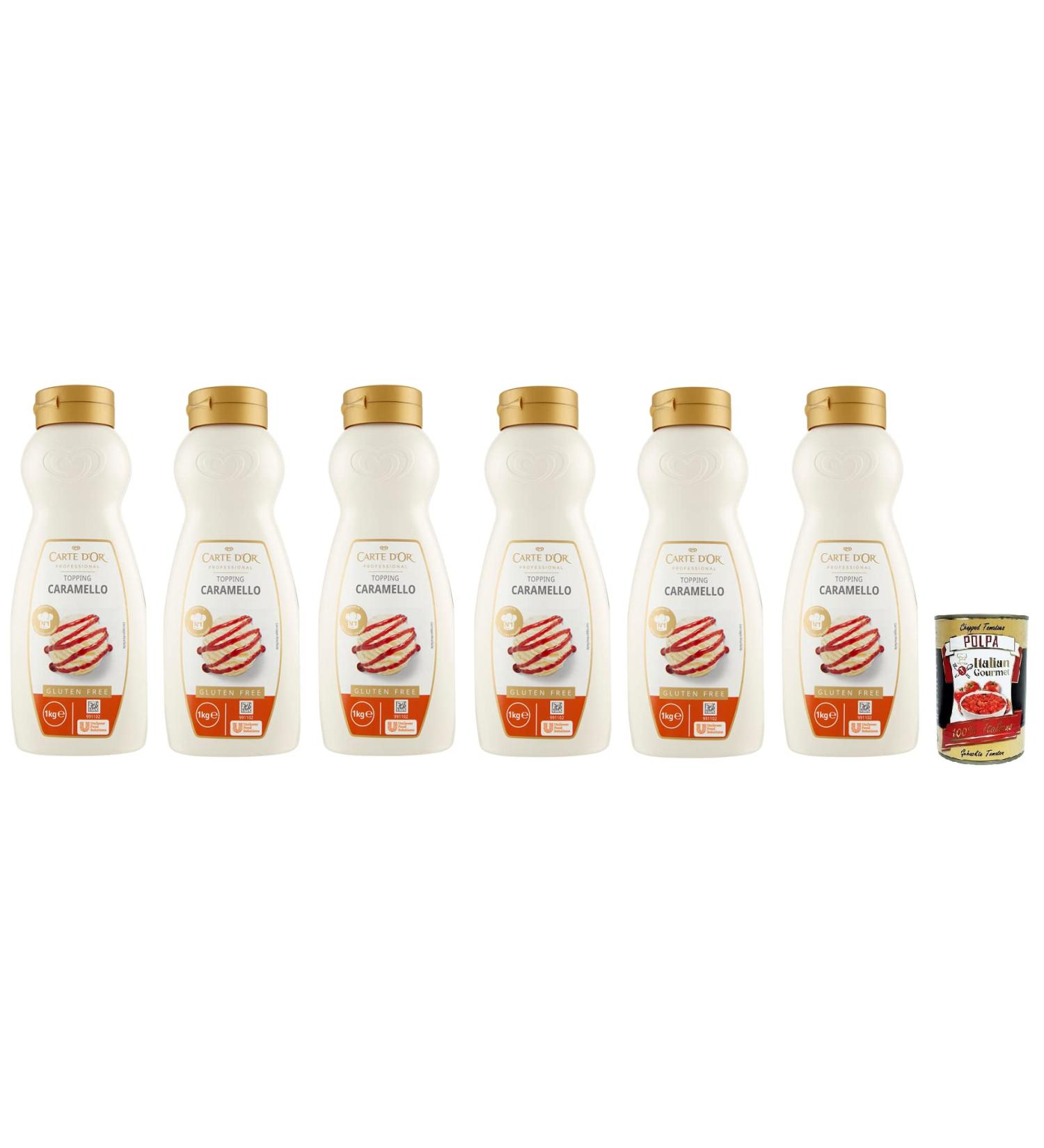  Italian Gourmet E.R. Carte d'Or Topping Caramello Set of 6 Sweet Sauces with Caramel Flavour for Decorating Cakes and Ice Cream 1 kg + 400 g - Buy Online on GoSupps.com