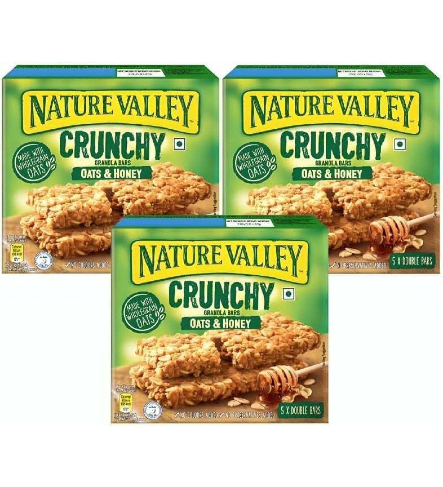 Nature Valley - Crunchy Oat & Honey Bars 3 pack of 5 bars. 630g total - Promo Pack - Buy Online on GoSupps.com