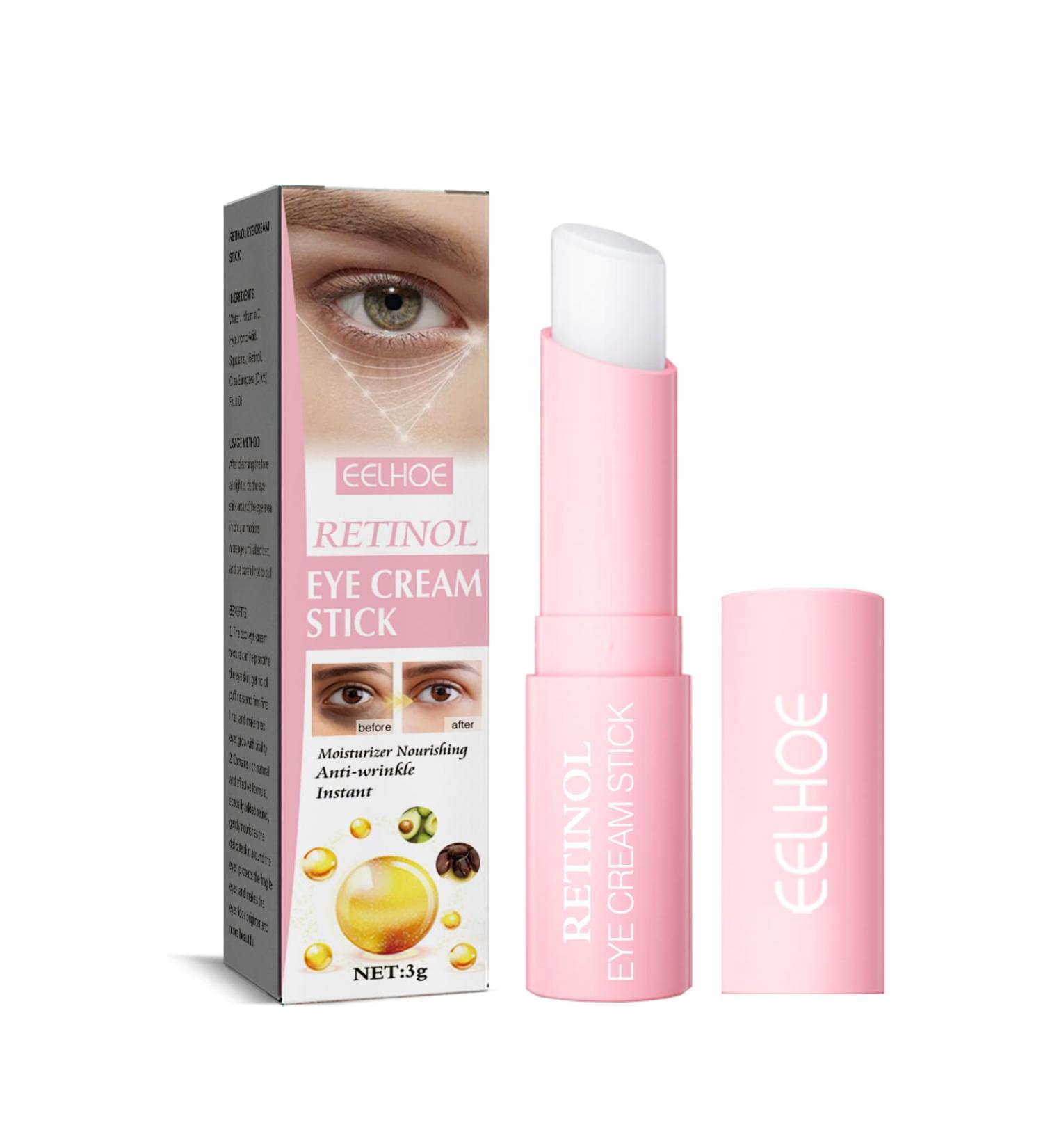 Retinol Eye Cream Stick Moisturizes and Improves Fine Lines Crow's Feet Dark Circles and Tightens Eye Skin - Buy Online on GoSupps.com