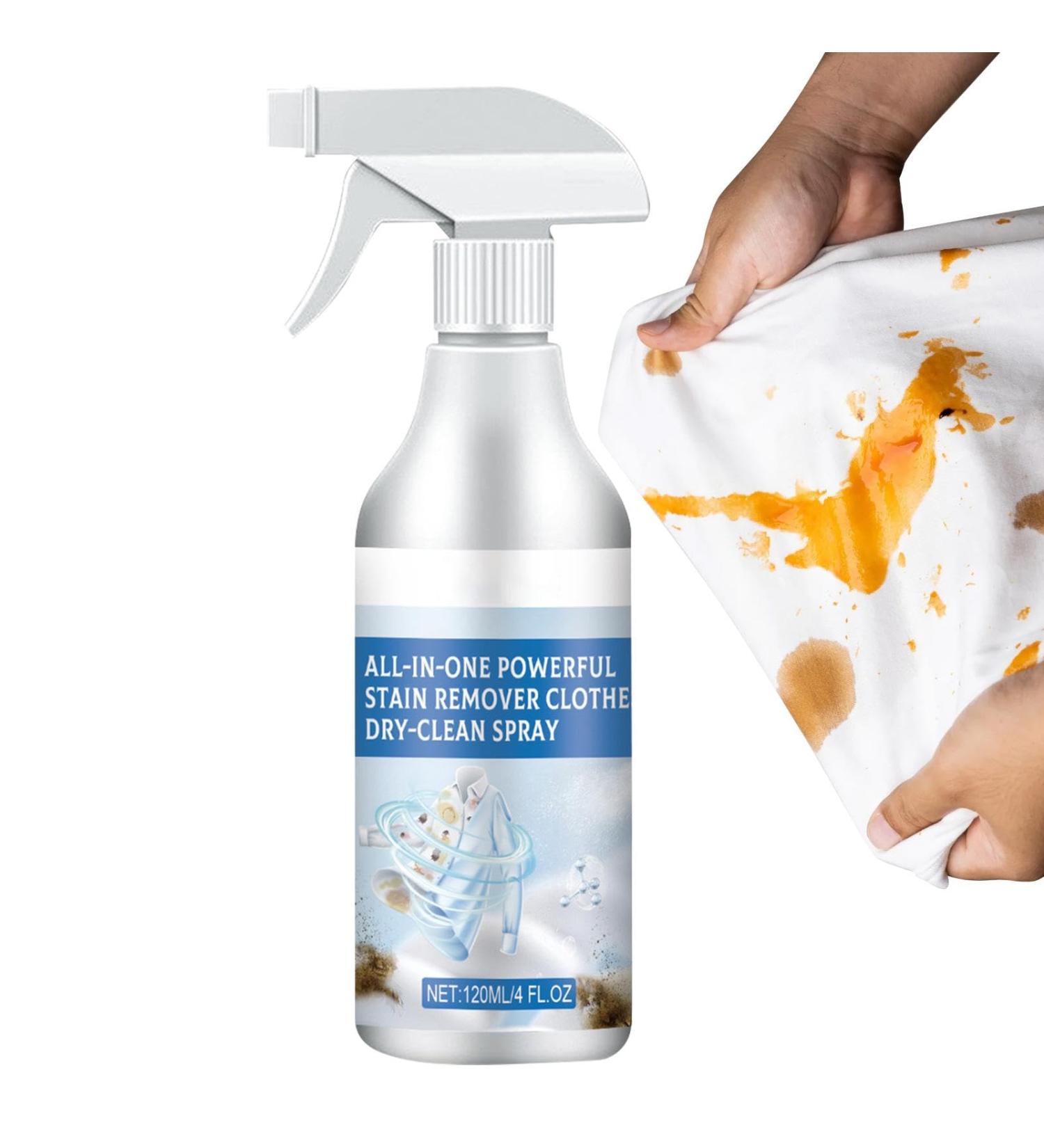 Clothing Stain Remover - No-Wash Fabric Stain Remover Clothes Dry Cleaning Spray | 120ml Spot Remover Fabric Stain Remover for Removes Oil Paint Blood and Pet Stains - Buy Online on GoSupps.com