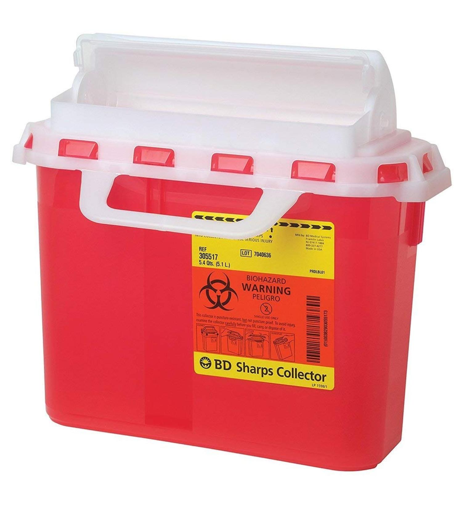 B-D Sharps Containers  5.4 Quarts  Red