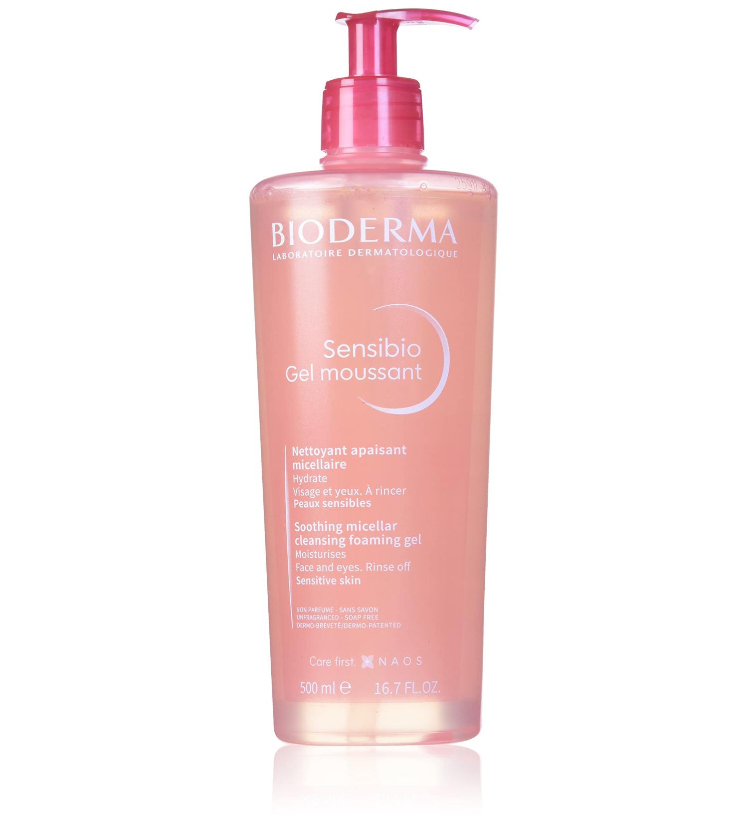 Bioderma Sensibio Foaming Gel 16.7 Fl Oz - Gentle Facial Cleanser & Makeup Remover for Sensitive Skin - Buy Online on GoSupps.com
