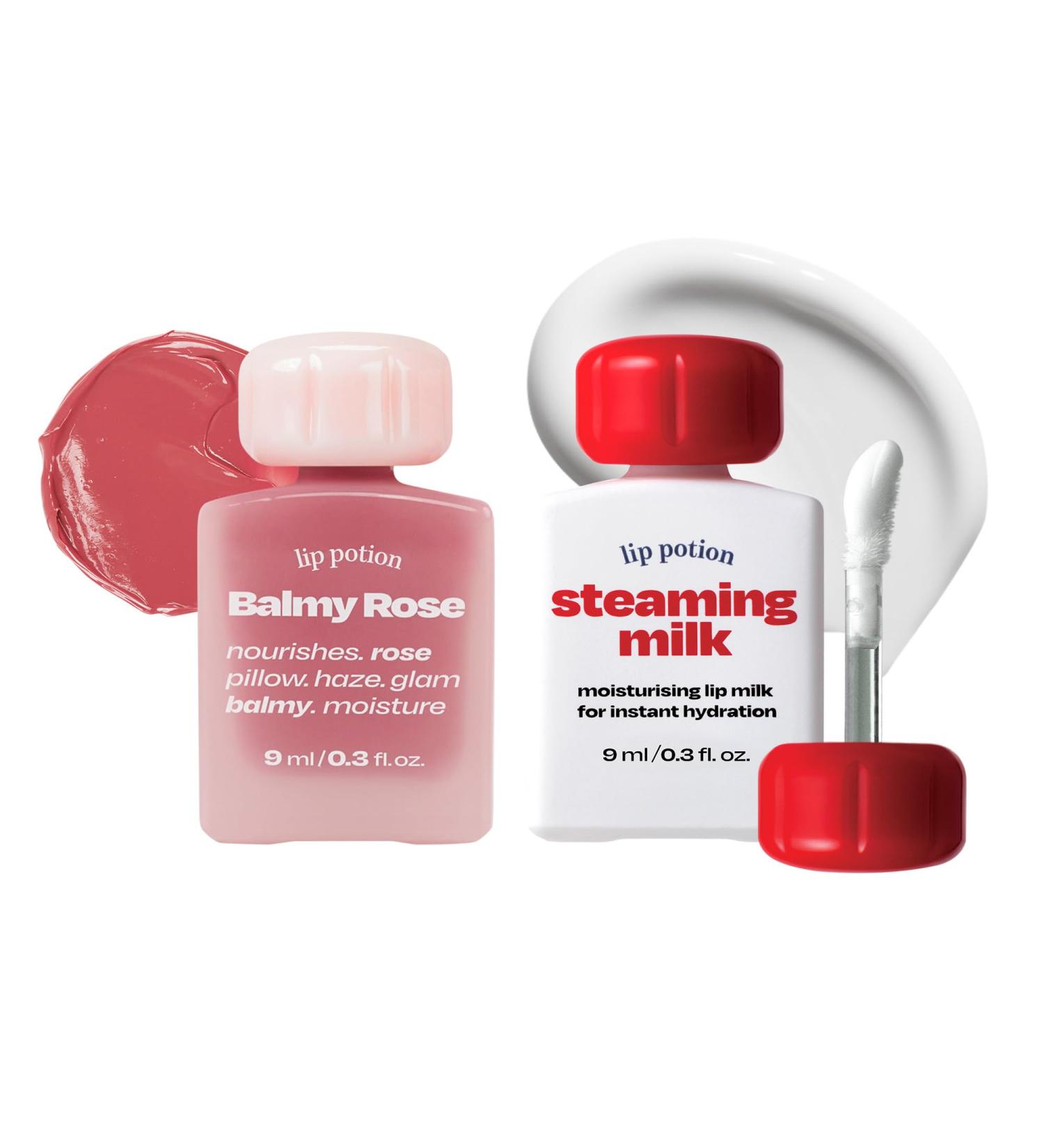 alternativestereo Lip Potion Balmy Rose No.7 Tea Rose + Steaming Milk | Soft Glow Tint & Primer Set - Buy Online on GoSupps.com