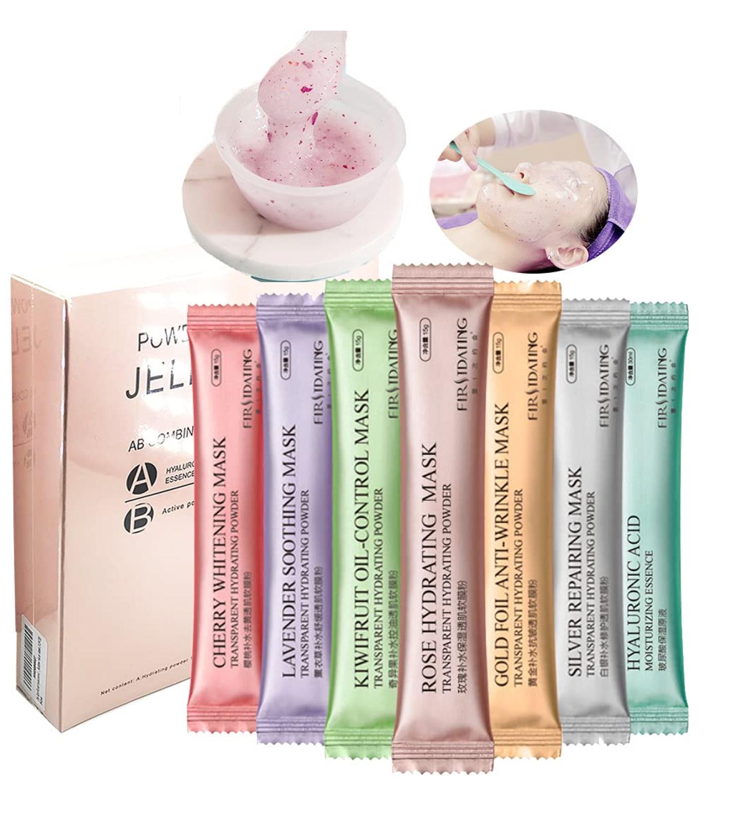 Diy Spa Rose Hyaluronic Acid Hydro Jelly Facial Mask Powder Collagen Vitamin C Peel off Rubber Face Mask - 12 Sacks - Buy Online on GoSupps.com
