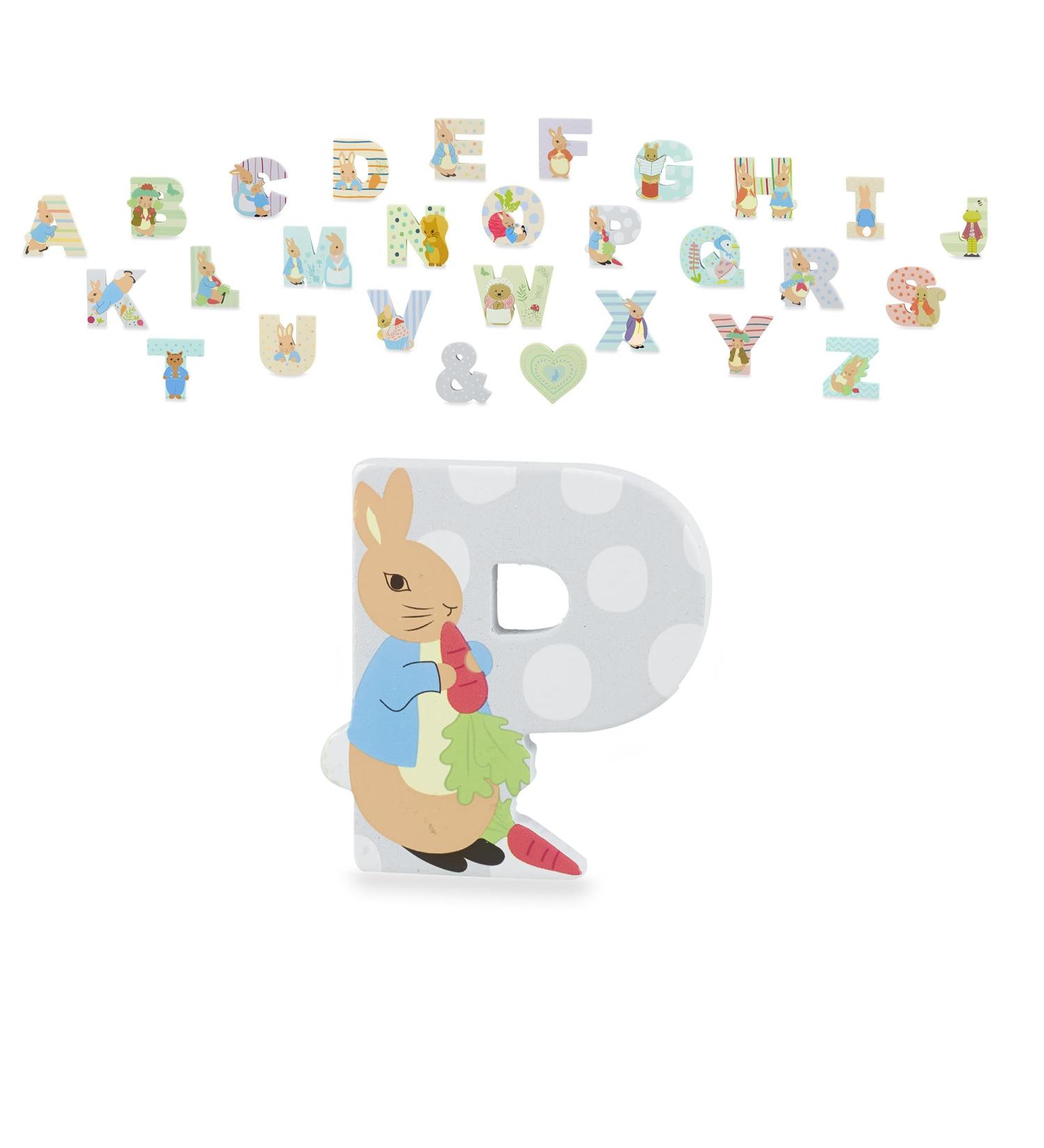 Peter Rabbit Wooden Letter P by Orange Tree Toys - Animal Alphabet for Personalized Baby Name Toy Box, Door, Wall Decor - Nursery Decor for Boys and Girls - Buy Online on GoSupps.com