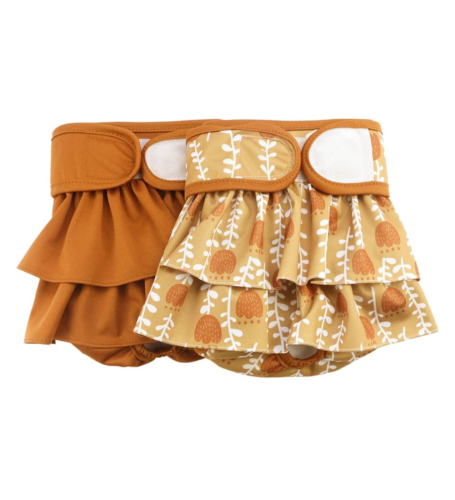 Hisprout Skirt Diaper for Female Dogs - Reusable Washable & Durable Puppy Diapers (Large Brown Flower) | Eco-Friendly Pet Care Solutions - Buy Online on GoSupps.com