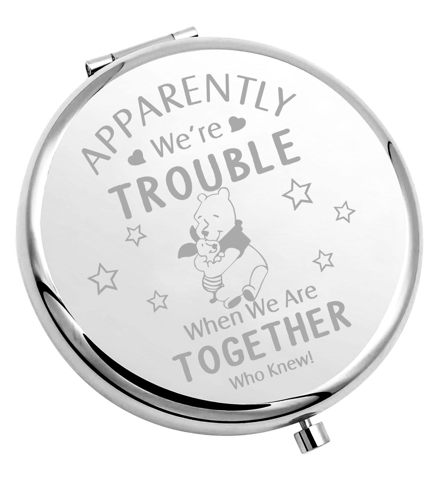 Pooh Bear and Piglet Inspired Compact Mirror - Cartoon Movie Merchandise for Pooh Fans and Piglet Lovers - Friendship Gift - Buy Online on GoSupps.com