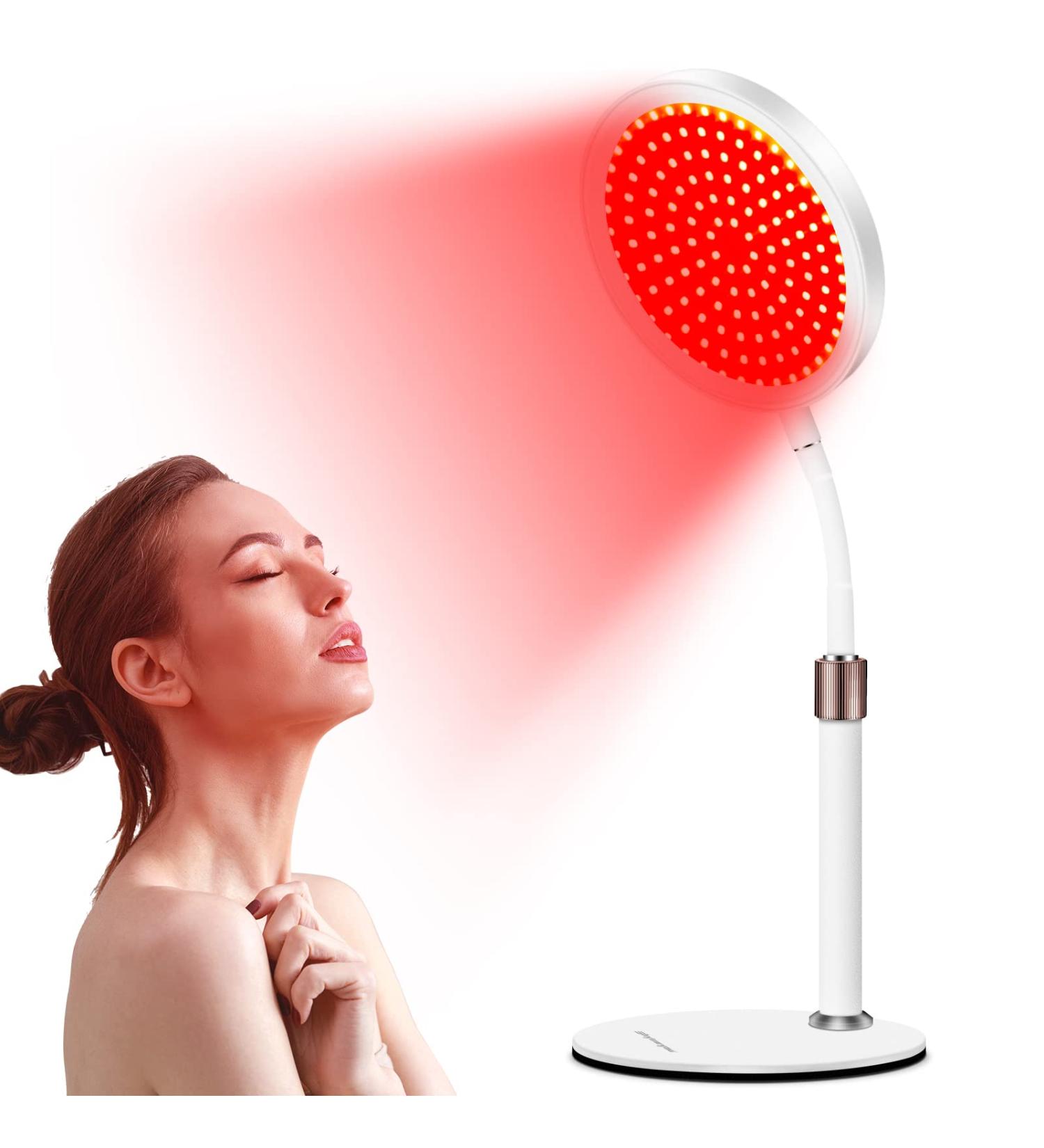 Shyineyou 660nm Red Light Therapy Lamp for Face, Skin, Neck, Hands - LED Red Light Therapy Device with Base - Buy Online on GoSupps.com