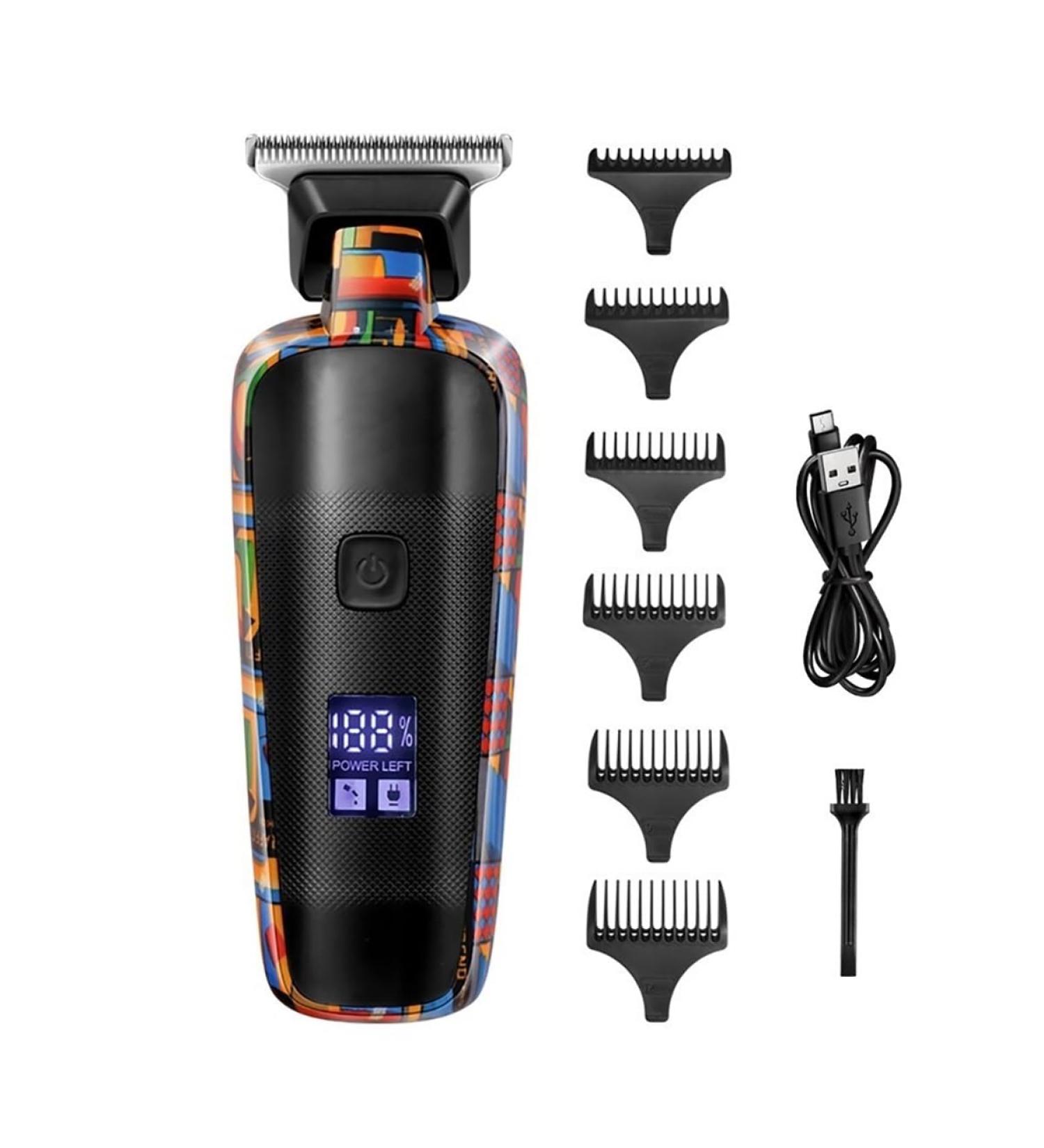 MAYIT Hair Clippers for Men - Digital Display Professional Barber Clipper with Unique Graffiti Pattern - Electric Hair Trimmer for Precision Grooming - Buy Online on GoSupps.com