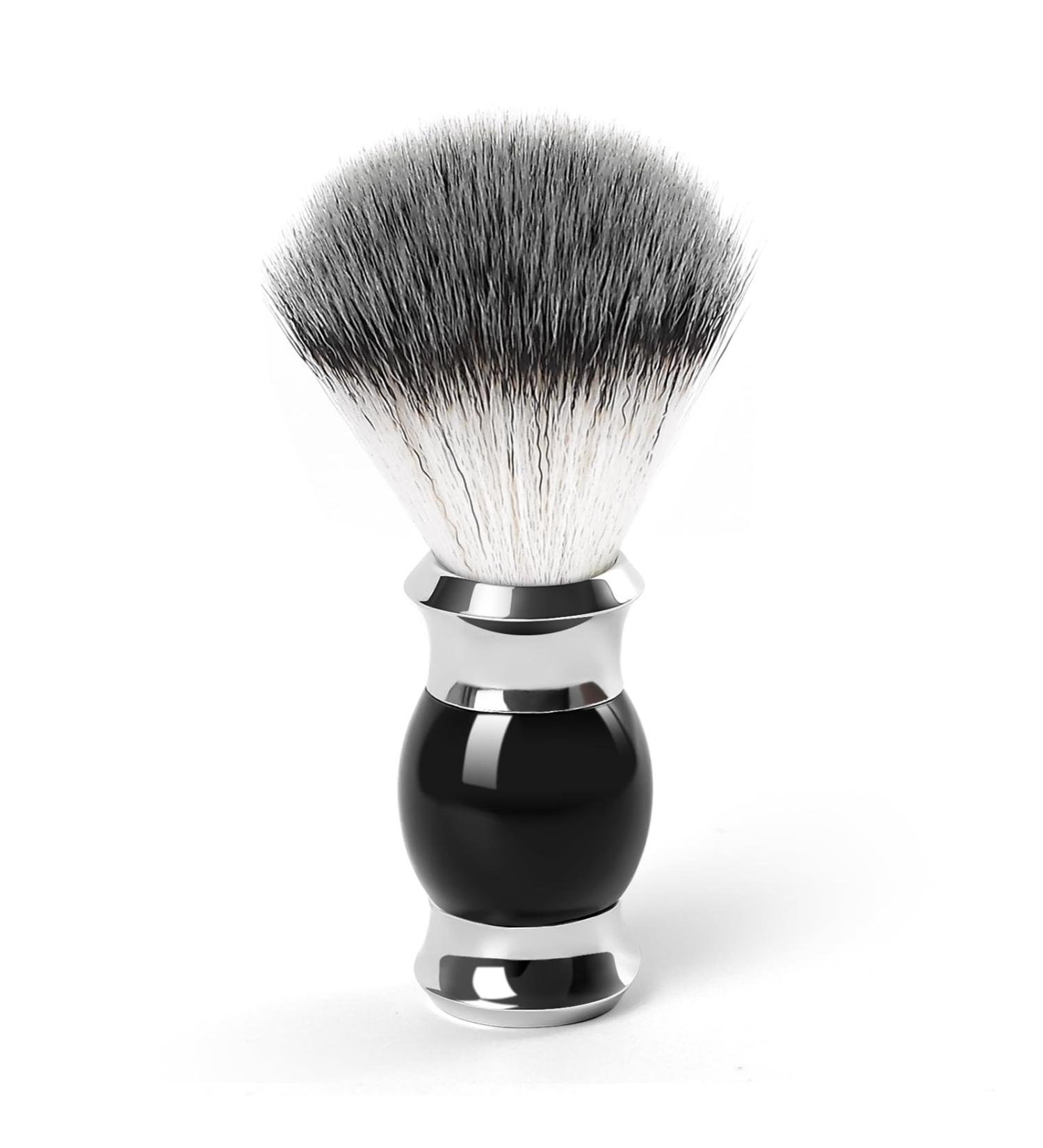 Premium Black Shaving Brush for Men - Soft Dense Stainless Steel Handle Fast Lather | Best Shave Experience - Buy Online on GoSupps.com