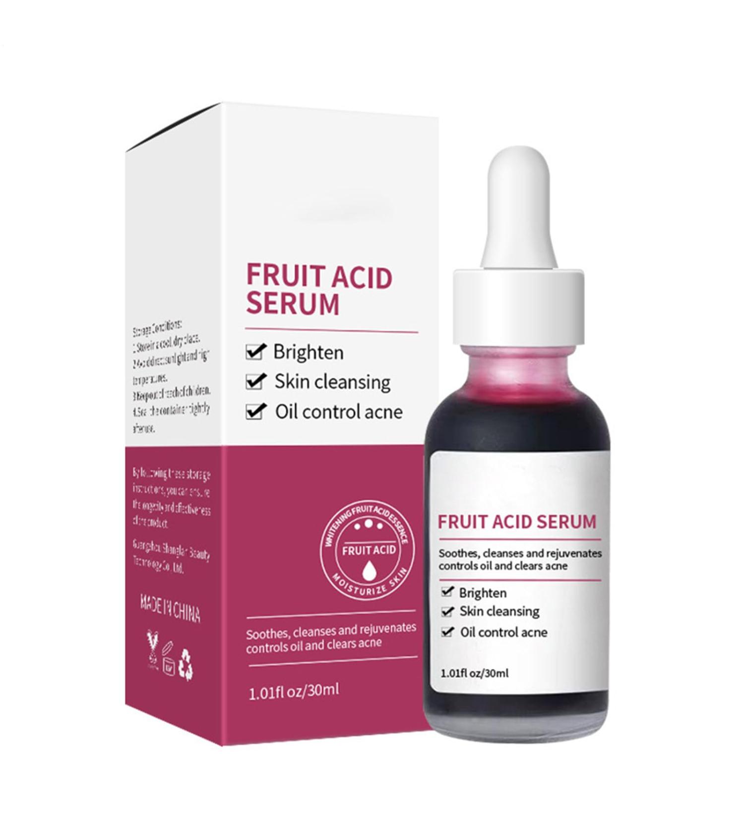  Wisylizv Fruit Acids for Skin - 30ml Liquid with Pore Minimizer | Skin Care Brightening Oil Complex Acid Serum | Pore Refiner | Skin Tone Corrector - Buy Online on GoSupps.com