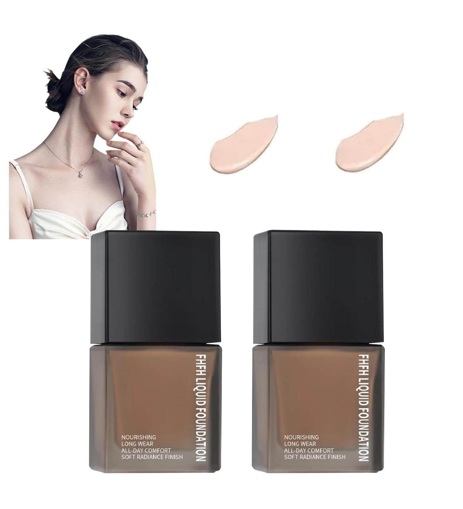 2Pcs Creamy Hydrating Liquid Foundation Makeup Waterproof Foundation Full Coverage Naturel Coverage Long Lasting With Airy Finish Hydrating Liquid Foundation for All Skin Types (01#) - Buy Online on GoSupps.com