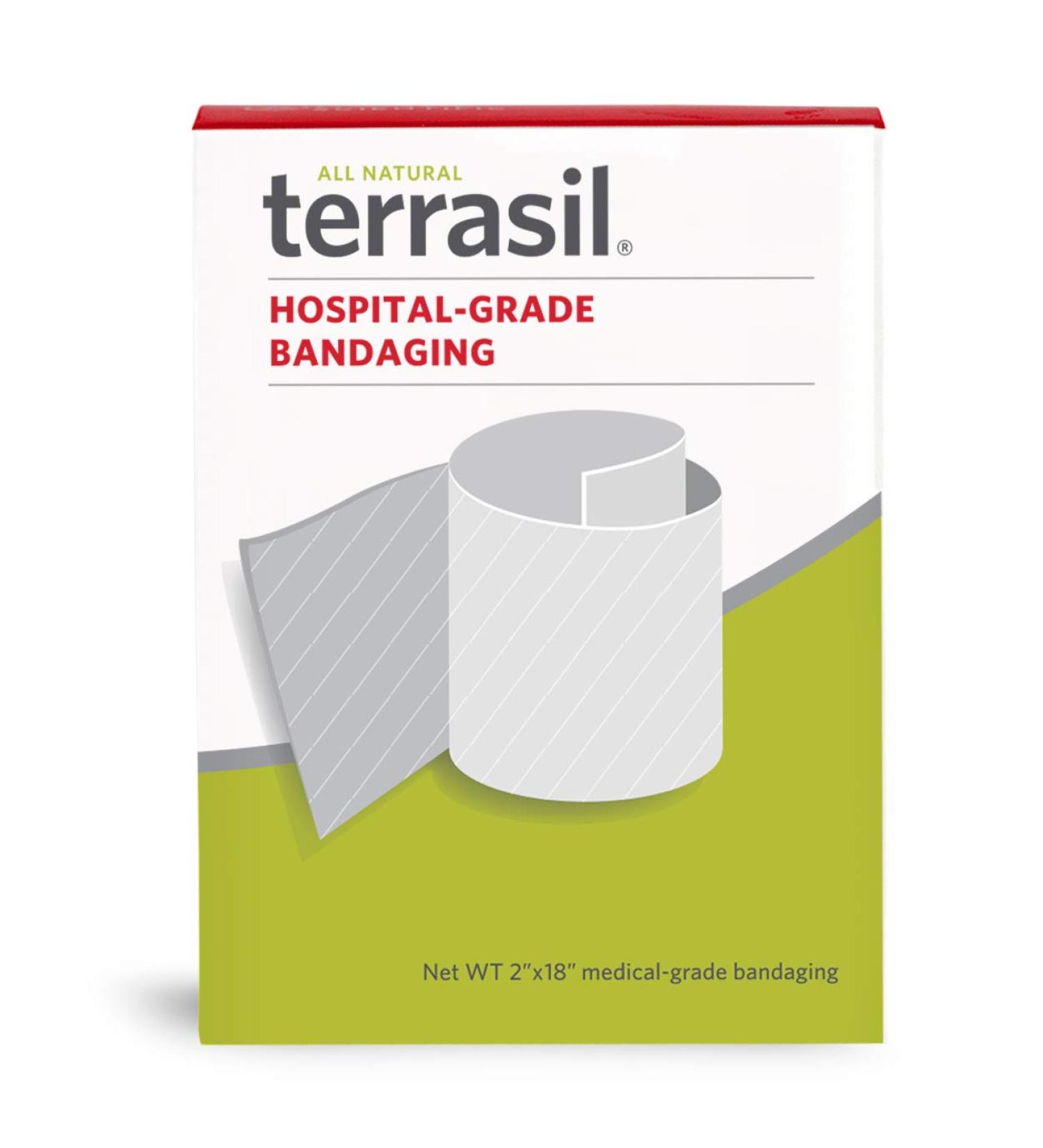 terrasil Hospital-Grade Wound Adhesive Bandages for Wounds Cuts Burns and to Prevent Infection - 2" x 18" Tape