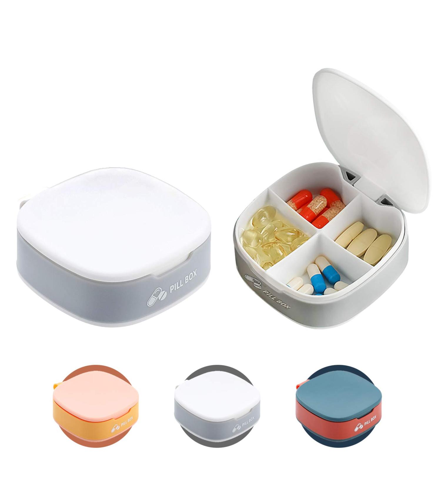 Buy Pill Organizer 4 Times a Day | Small Vitamin & Supplement Case | White Pill Box for Medicine - Buy Online on GoSupps.com