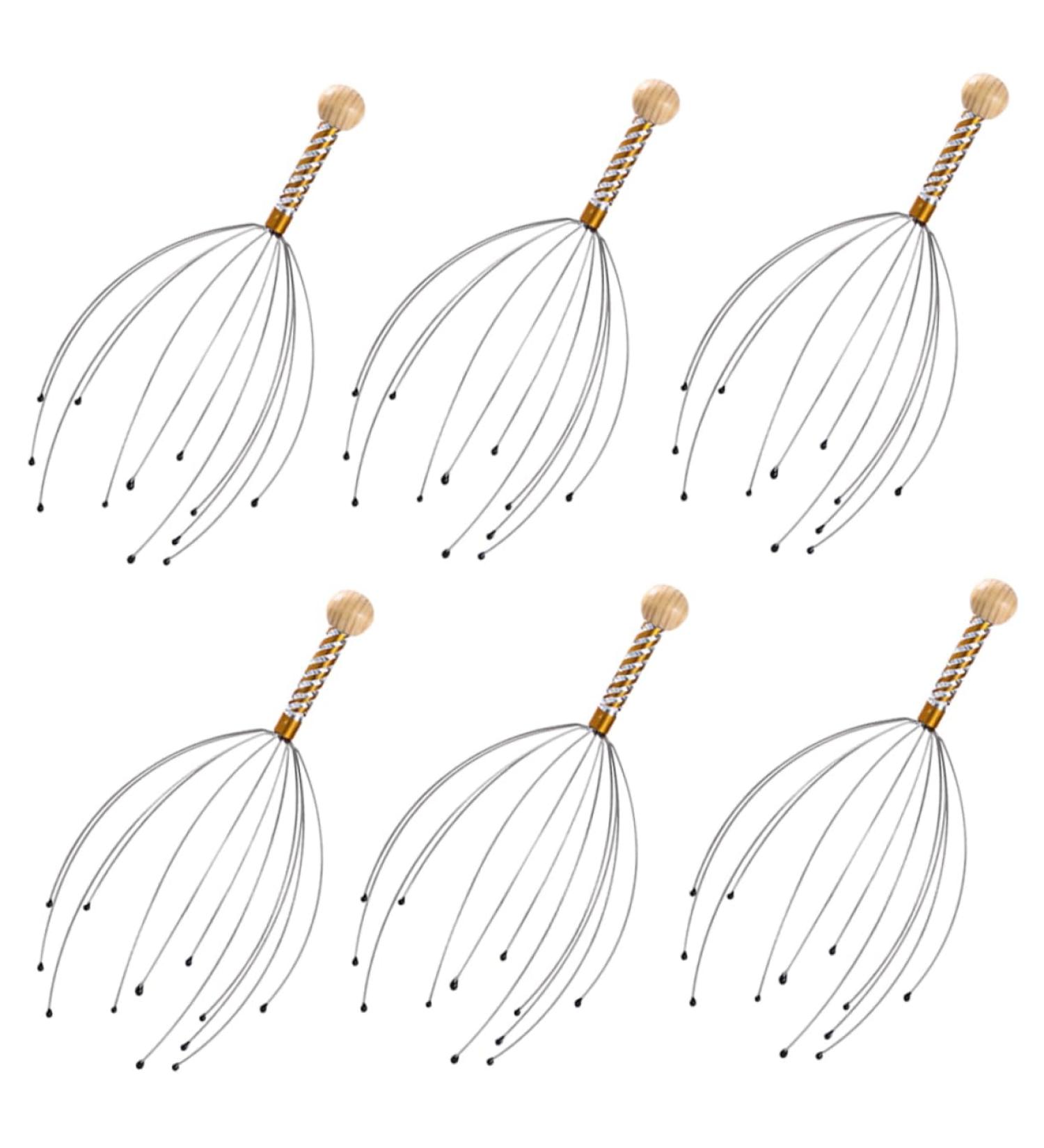 Buy Hapinary Handrubber 6-St Massager - Scalp Care Hair Washer Brush - Multi-Functional Tool for Relaxation - Durable Steel & Wood Design - Buy Online on GoSupps.com