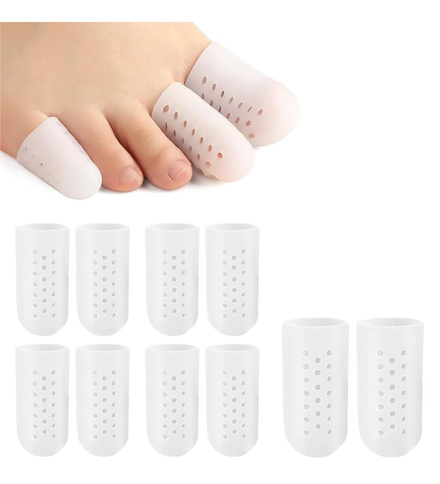 JdXun Toe Protection - 10 Pieces Breathable Caps for Small & Large Toes | Pain Relief for Corns Blisters & Toenail Loss - Buy Online on GoSupps.com