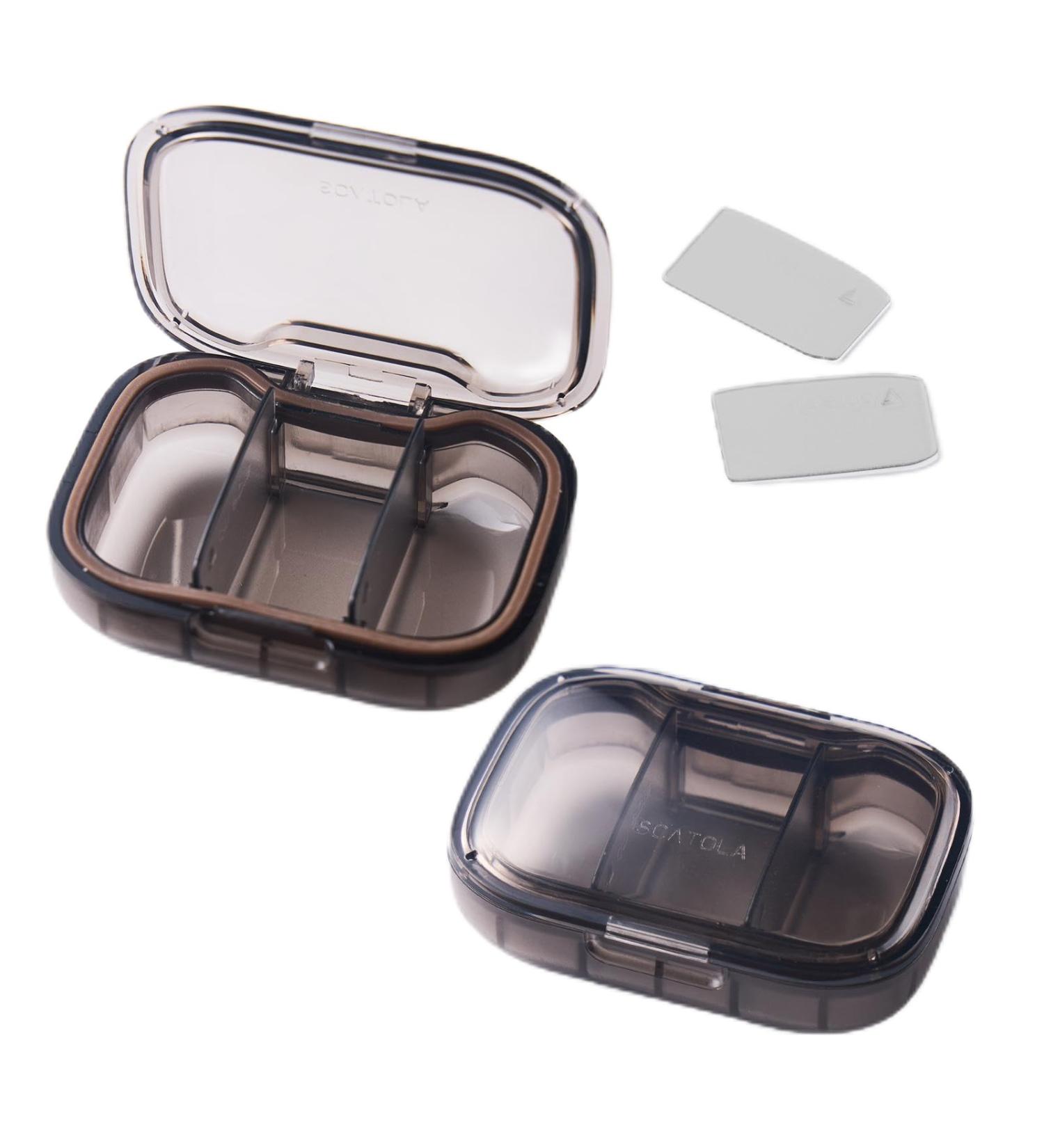 Sukuos 2 Pack Small Pill Box - Travel Pill Organizer with 3 Compartments for Medicines Vitamins & Supplements - Portable Daily Pill Case in Black - Buy Online on GoSupps.com