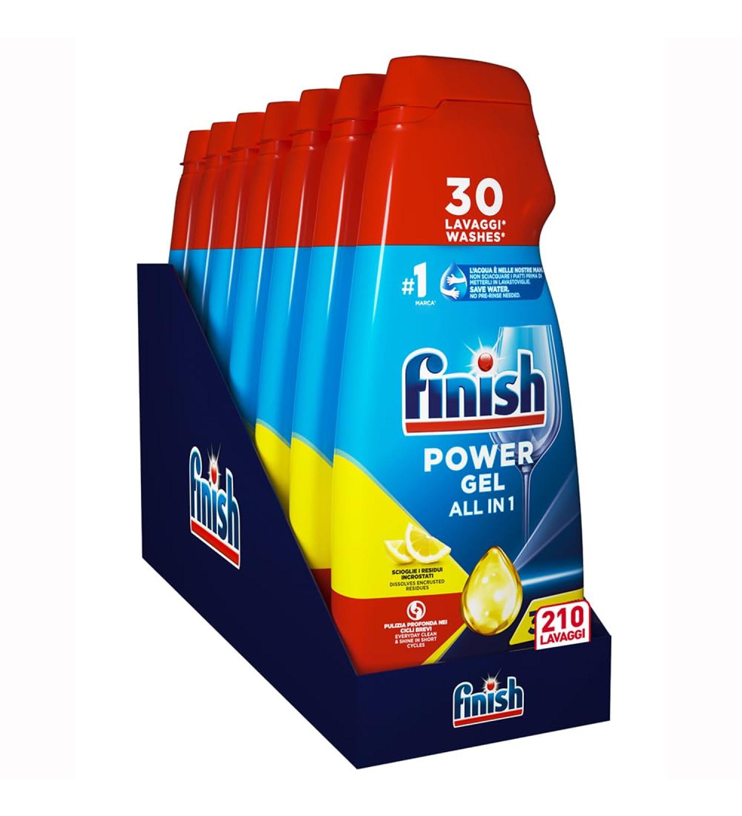 Buy Finish Powergel Dishwasher Liquid - Multicolor Fat-Solving Lemon Gel 4.2L (7 Units) - International Shipping - Buy Online on GoSupps.com