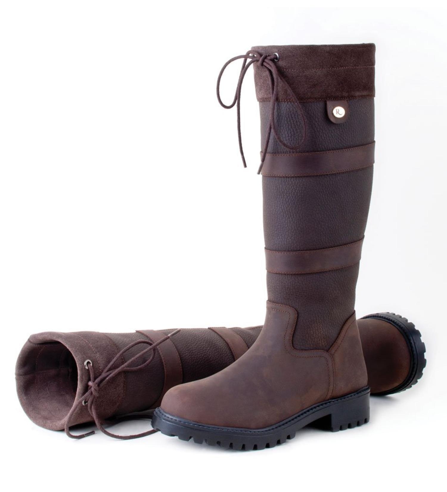 Elite Rhinegold 'Brooklyn' Leather Riding Boots for Dogs - Size 6.5 (EU40) - Ideal for Stable Performance - Brown - Buy Online on GoSupps.com