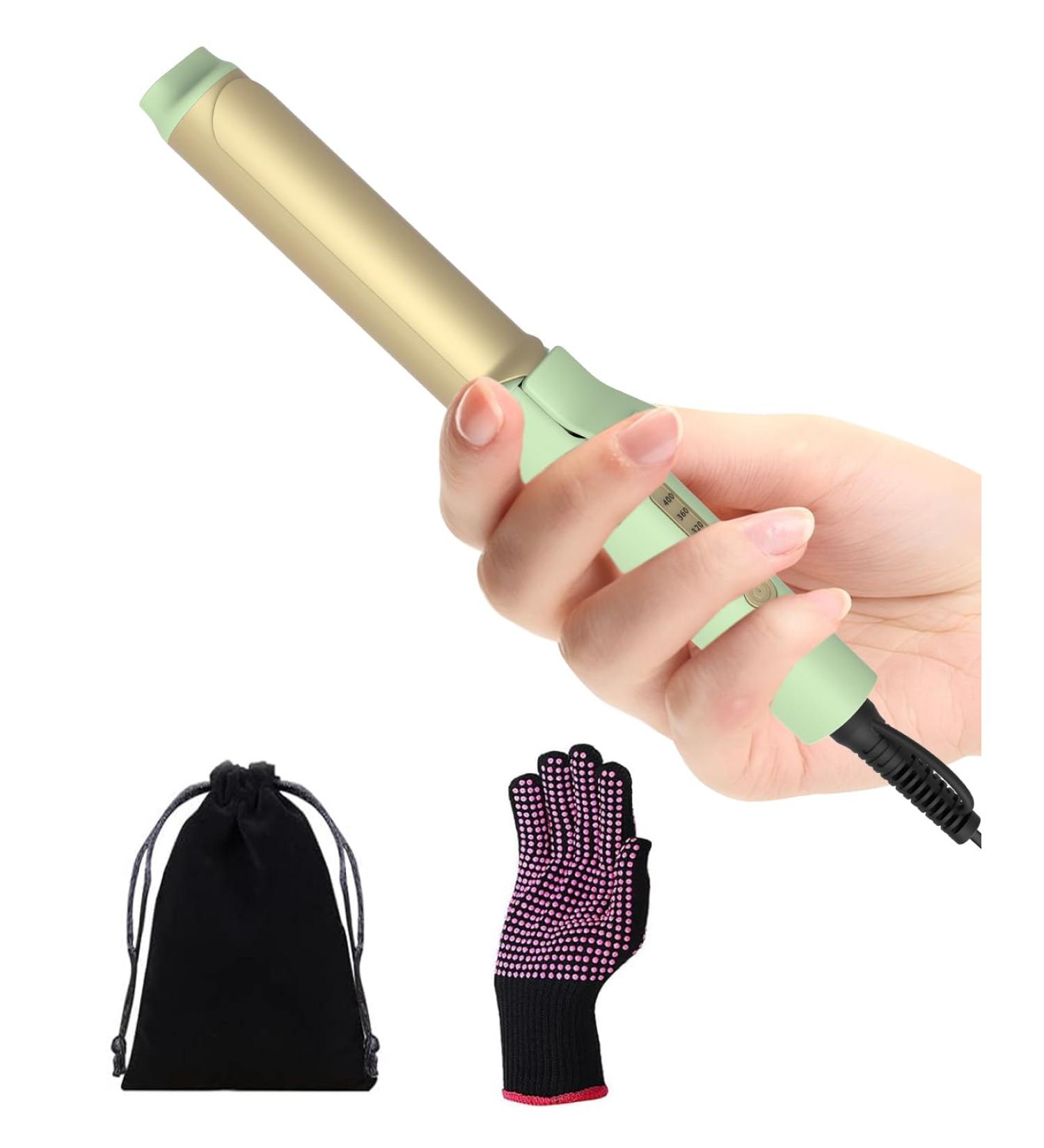 Mini Curling Iron 1 - Dual Voltage Travel Size for Short & Medium Hair | Adjustable Heat Fast Heating Includes Storage Bag & Gloves - Buy Online on GoSupps.com