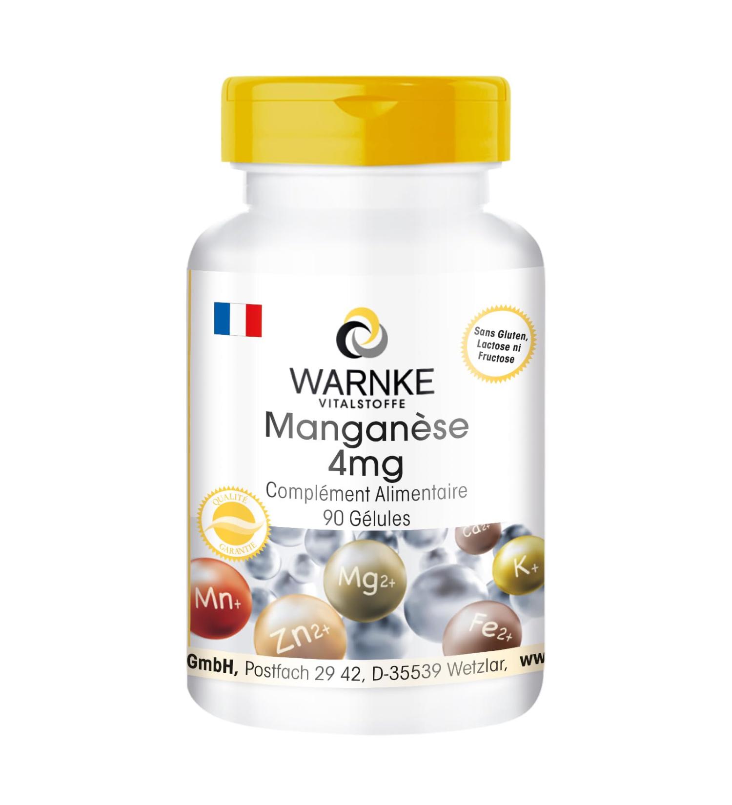Manganese 4 mg - Vegetarian - Maganese Gluconate | Warnke Vitalstoffe - Buy Online on GoSupps.com
