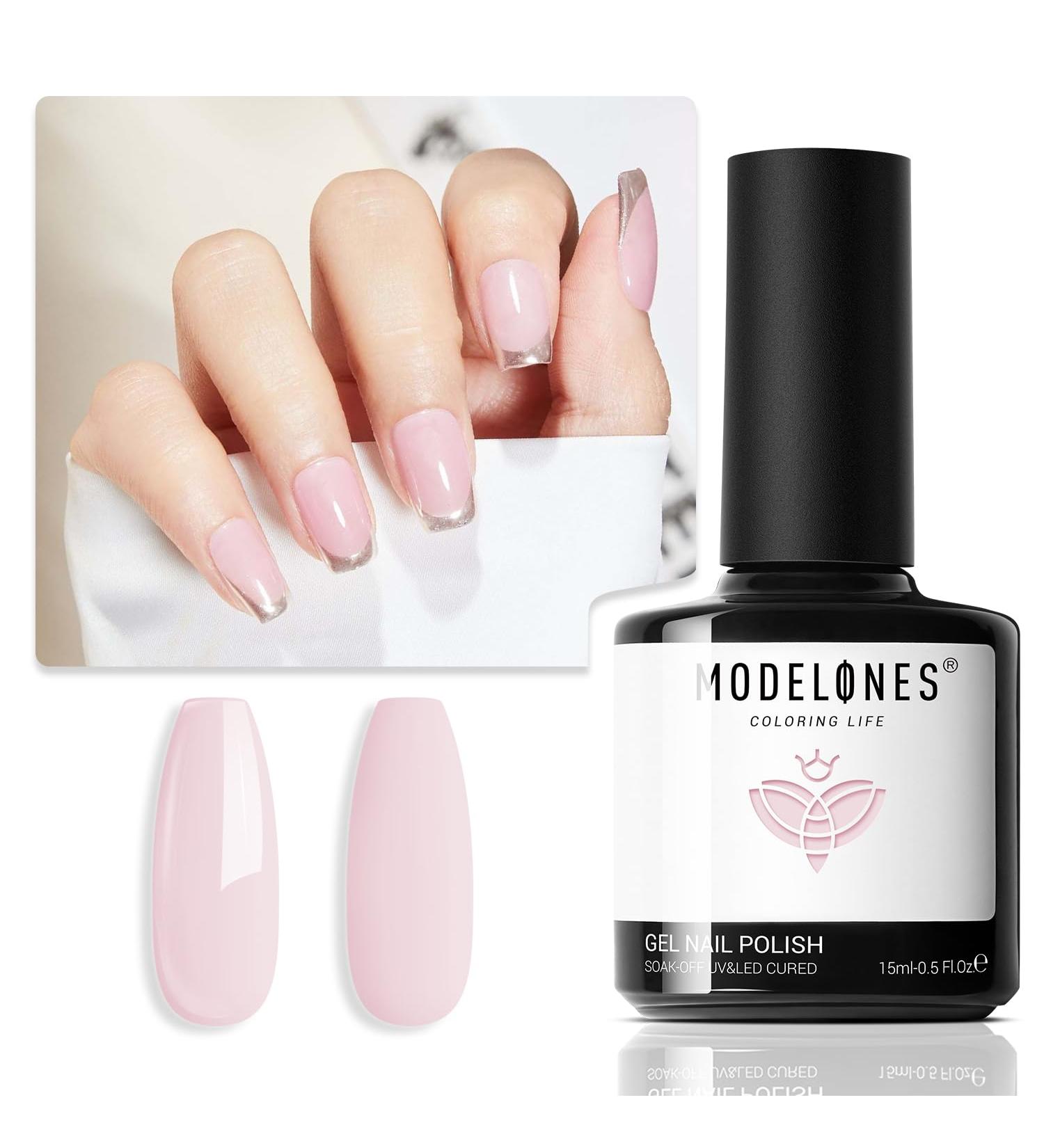 Modelones Gel Nail Polish 15ML Pink Gel Polish Soak Off LED Color Gel Home DIY Professional Salon Manicure Infinite Shine 28 Day Long Lasting 0.5 Fl Ounce - Buy Online on GoSupps.com