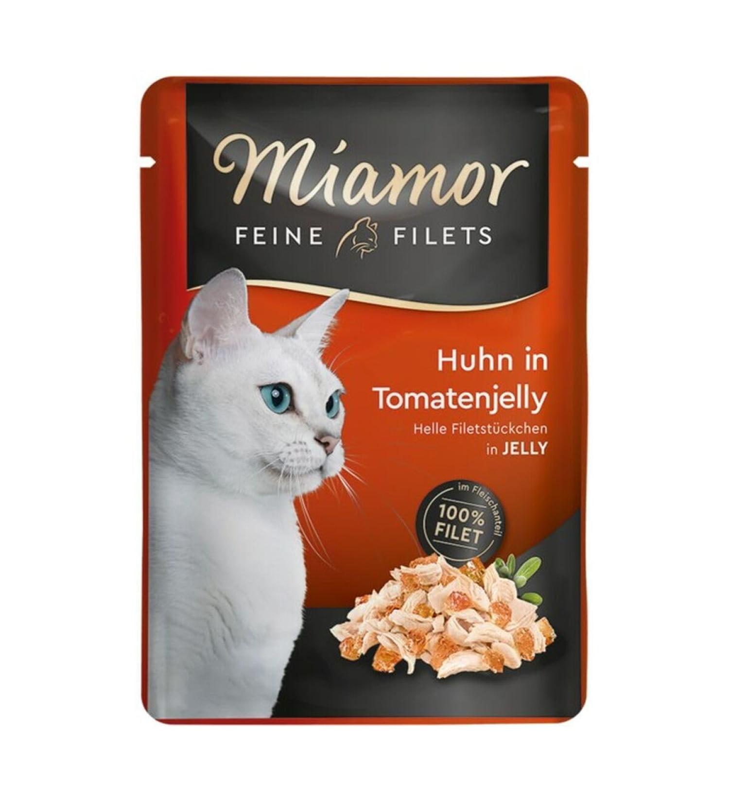 Miamor Fine fillets for cats - Chicken in tomato jelly - 24 x 100 g sachets freshness
