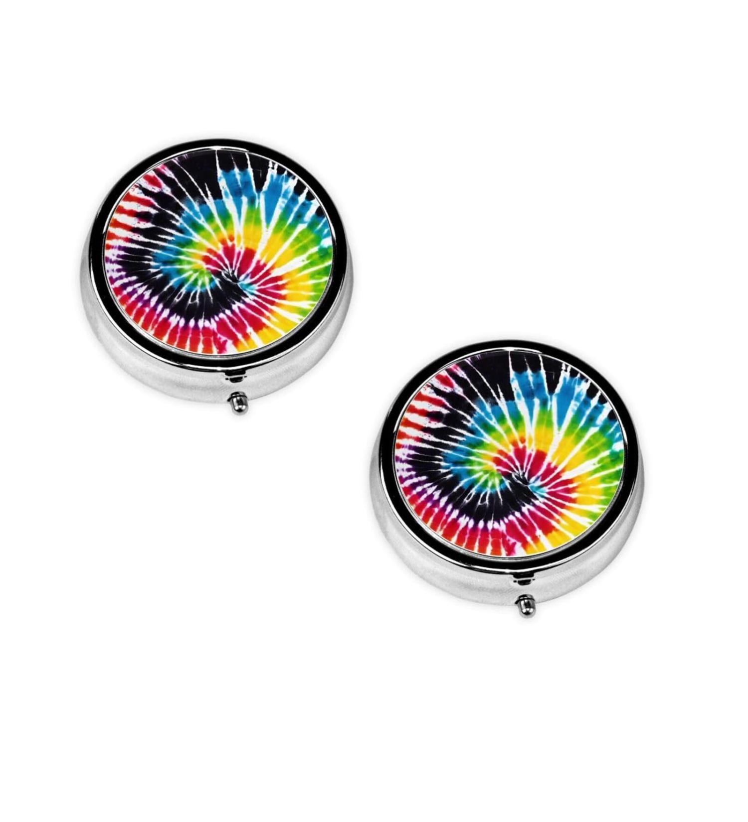 Buy Tie Dye Hippie Mini Pill Box - 3 Compartment Travel Organizer for Medicine Portable Pill Case for Home & Office - Buy Online on GoSupps.com