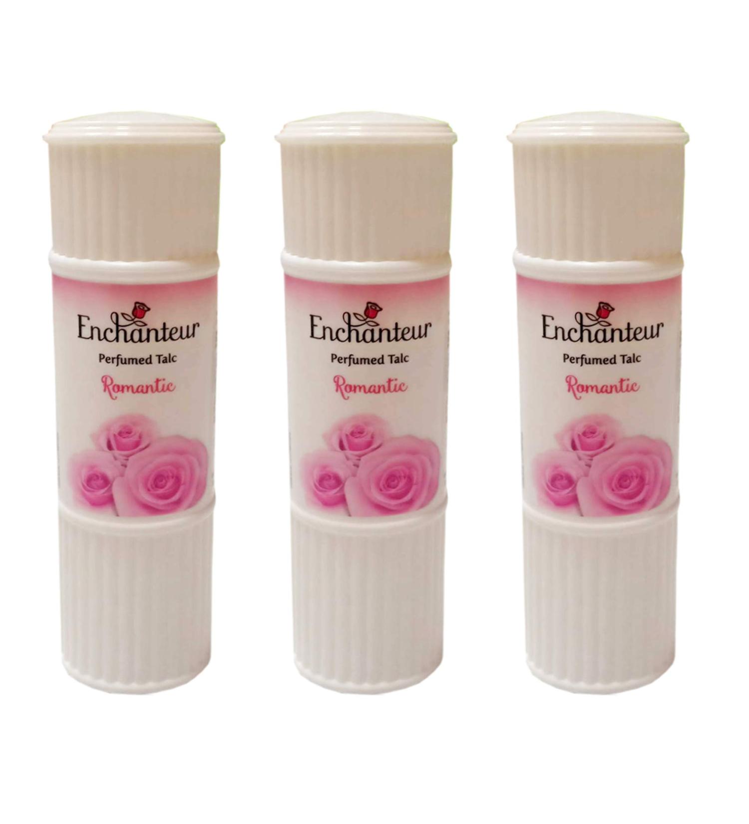 (3Pack) Romantic Body Perfumed Talc 100 G The Exotic Sensual Fragrance of Bulgarian Rose and White Jasmine // by Benjawan Shop
