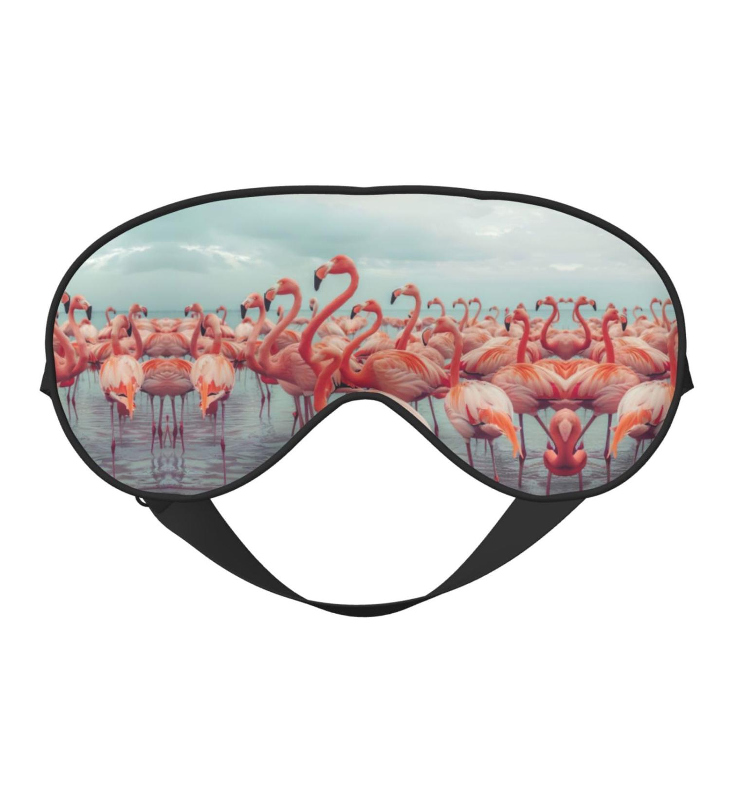 Red Flamingos Beach Sleeping Mask Unisex Soft Comfortable Light Blocking Eye Mask - Buy Online on GoSupps.com