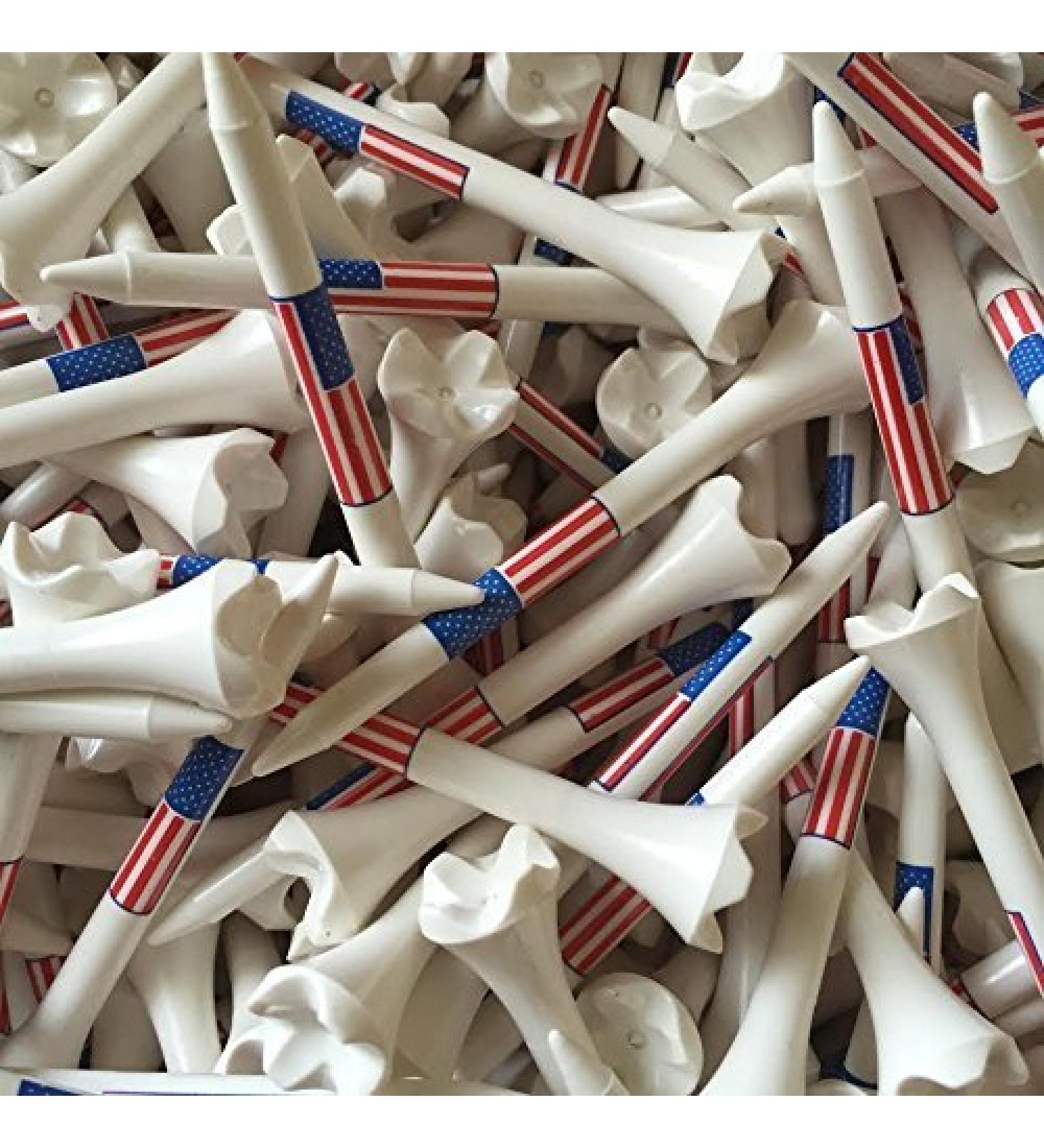 AMZPRO 100 3 1/4" Pride Evolution USA American Flag Golf Tees White Wholesale.