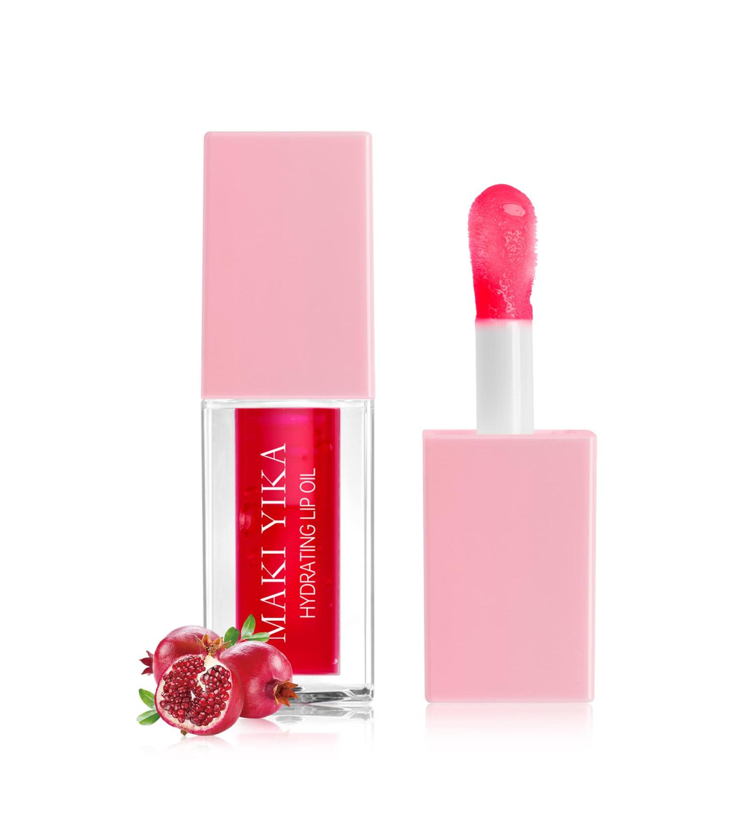 Maki Yika Lip Glow Oil - Mothers Day Hydrating Lip Oil | Plumping & Tinted Gloss with Pomegranate Extract - Buy Online on GoSupps.com