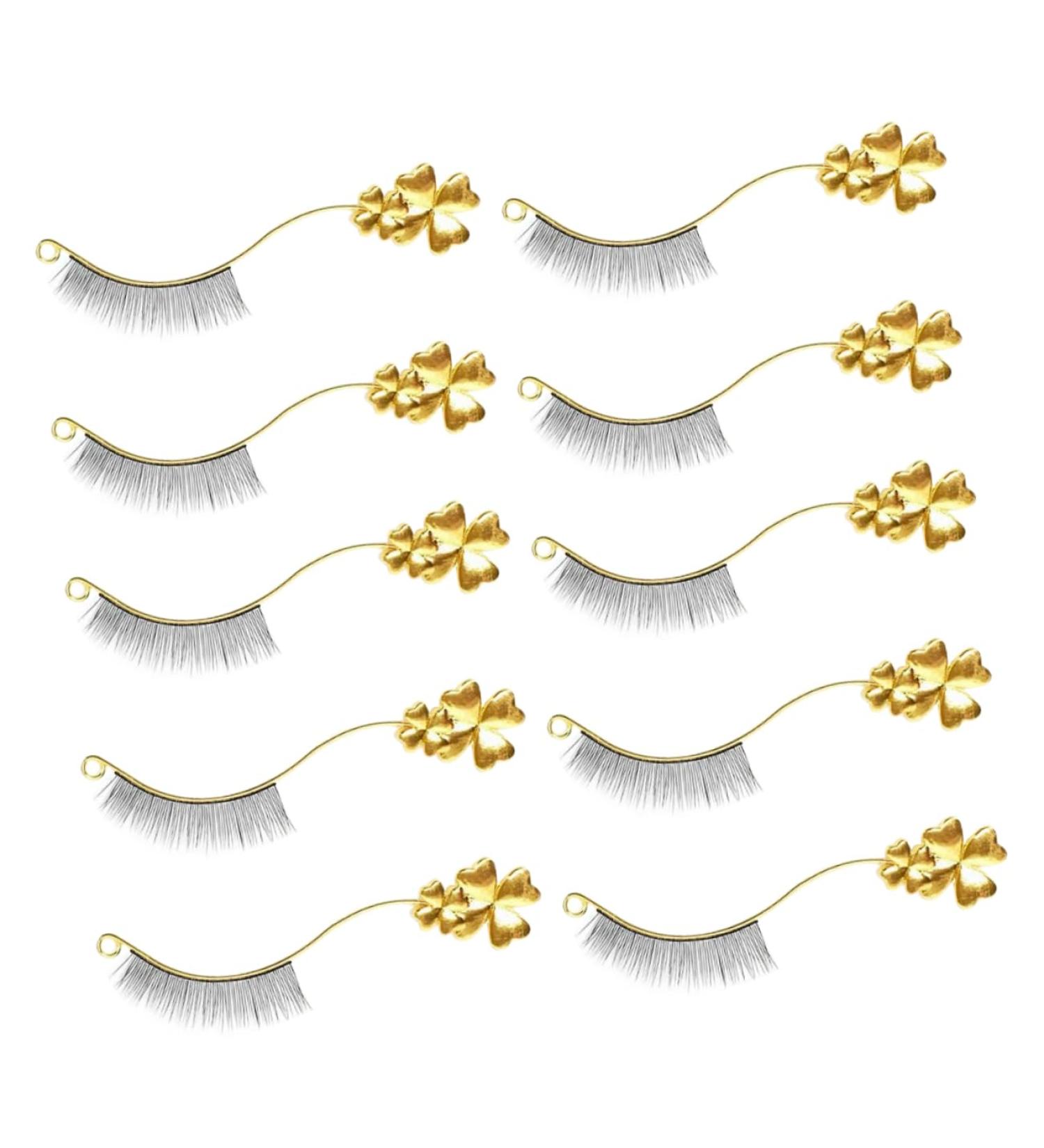6pairs Eyelash Fake Eyelashes Magnetic Eyelashes False Eyelash Holder Eyelash Applicator Tool Makeup Tools Eyelash Tool Beauty Tools Electroplating Process Extend Earth Tones 9x6.5cm Golden - Buy Online on GoSupps.com