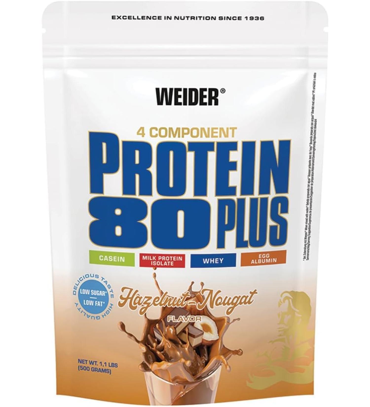  Weider Weider Protein 80 Plus Hazelnut Nougat 1 pack (1 x 500g) - Buy Online on GoSupps.com