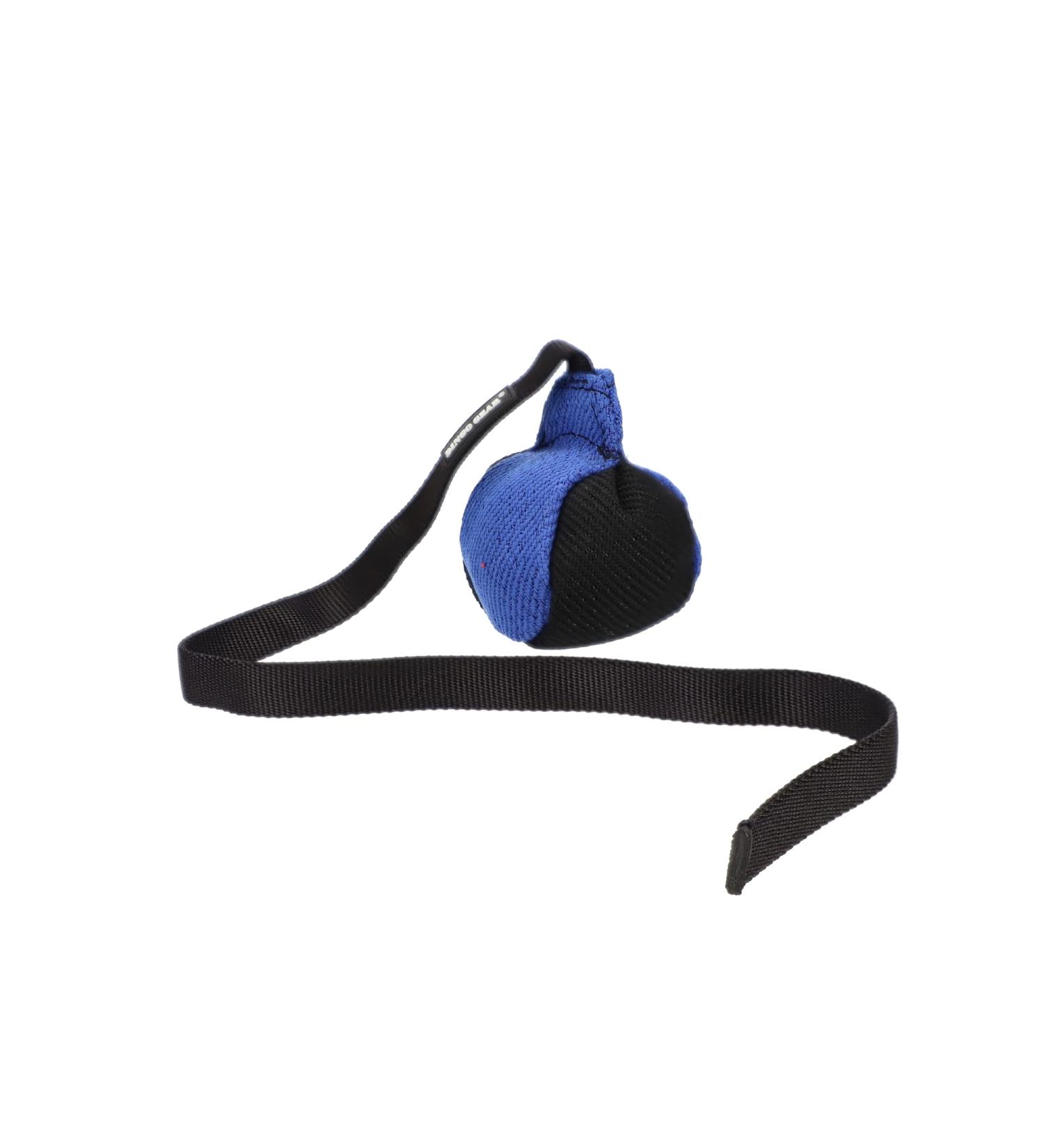 Dingo Gear 9 cm Training Toy Ball - Black & Blue with 65 cm Handle | French Nylcott IGP Obedience Game - Small Ball for Dogs - Buy Online on GoSupps.com