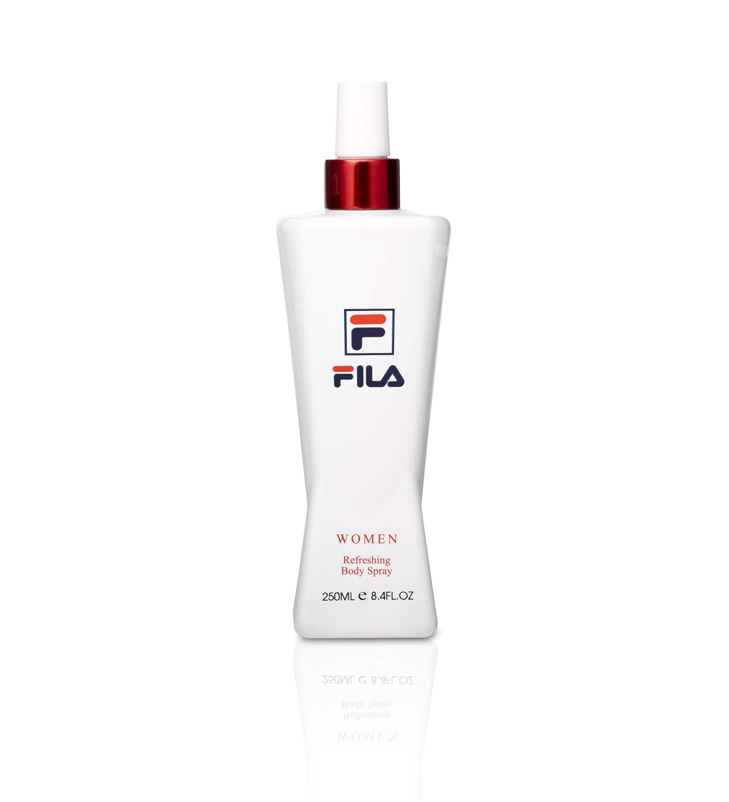FILA Refreshing Body Spray for Women - Aquatic Energizing Designer Body Spray Fragrance - Notes Of Mandarin And Passion Fruit - Intense Long Lasting Scent Streamlined White Bottle - 8.4 Oz - Buy Online on GoSupps.com