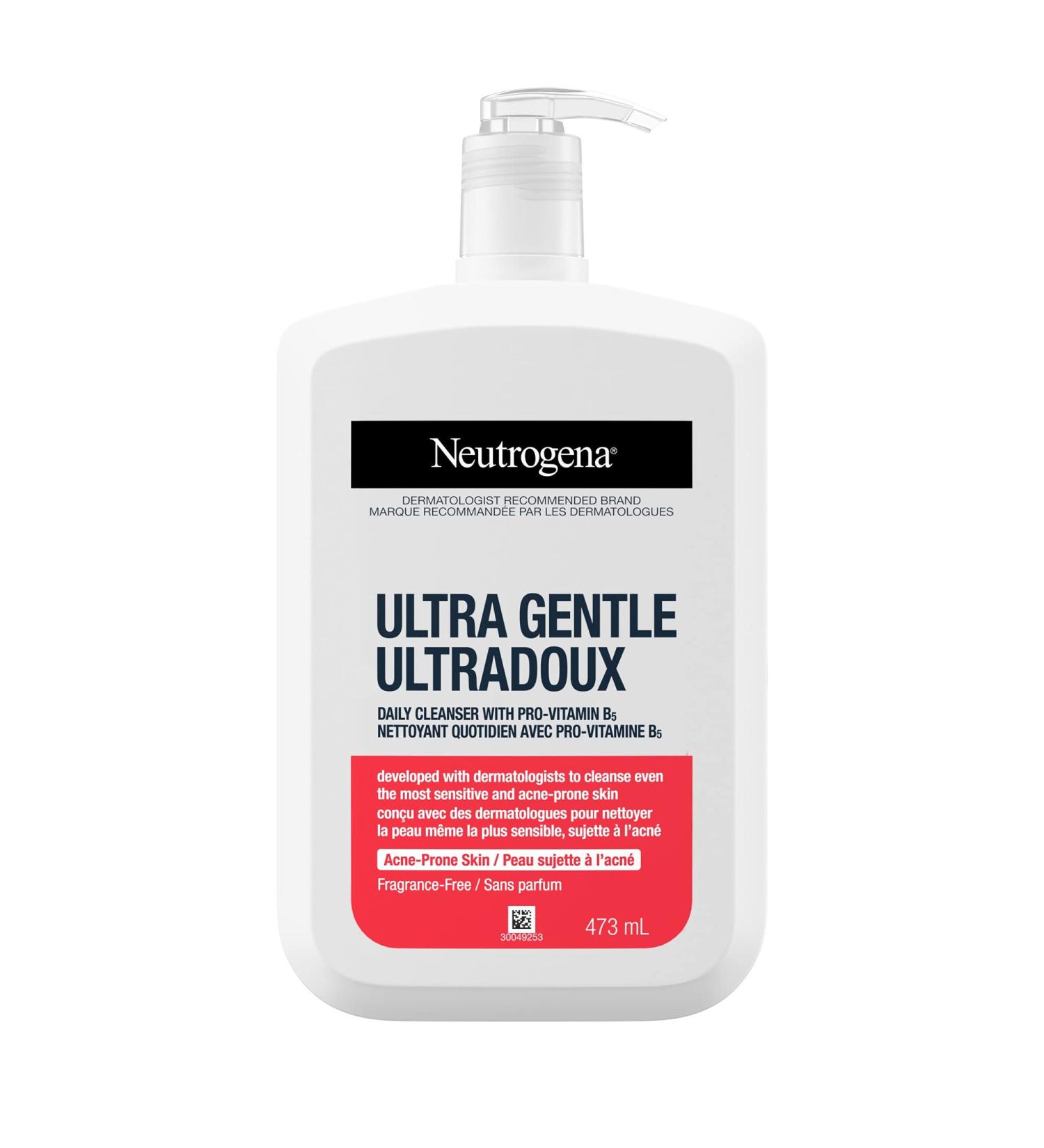 Neutrogena Ultra Gentle Cleanser with Vitamin B5 - Acne Prone & Sensitive Skin - clear 354 ml (Pack of 1) Acne Prone Cleanser - Buy Online on GoSupps.com