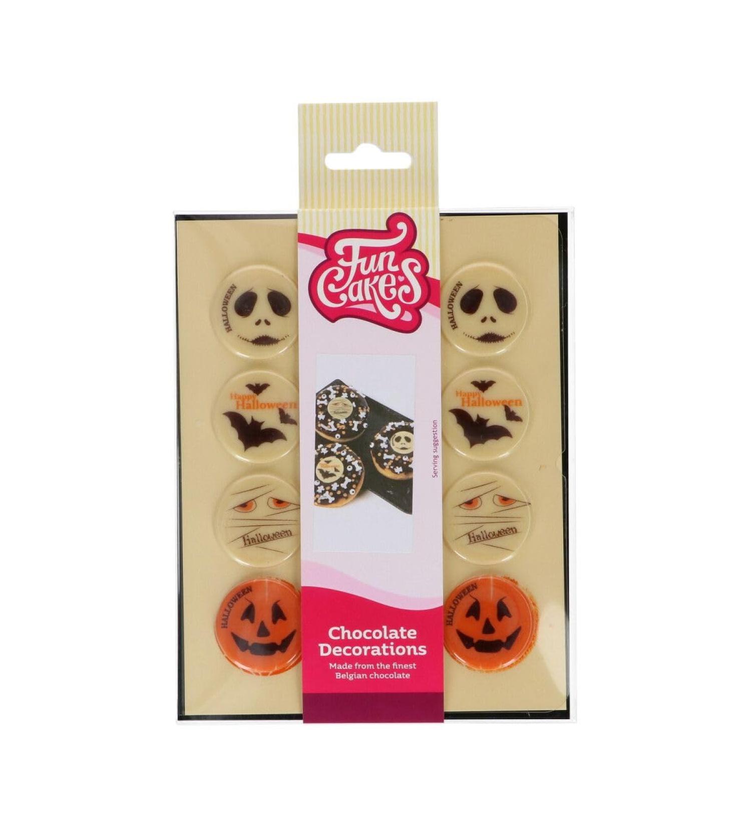 FunCakes Halloween Chocolate Decorations Diameter 3.8 cm Set of 12