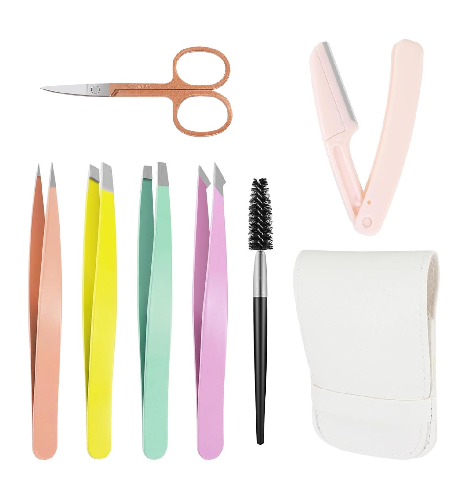 Eyebrow Tweezers Plucking 7 Pieces Eyebrow Tweezers Professional Tweezers Set Made of Stainless Steel Tweezers Eyebrow for Removal of Ingrown Hair Eyebrow Plucking for Men and Women - Buy Online on GoSupps.com