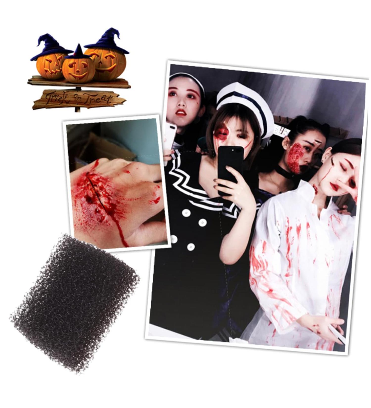 FRCOLOR 1pc Makeup Stipple Sponge Stipple Sponge Bulk Blood Sponge Bulk Cosmetic Bags Die Cut Block Halloween Makeup Sponge Wounds Sponge for Halloween Makeup Set Special Effects Size 2 Black - Buy Online on GoSupps.com
