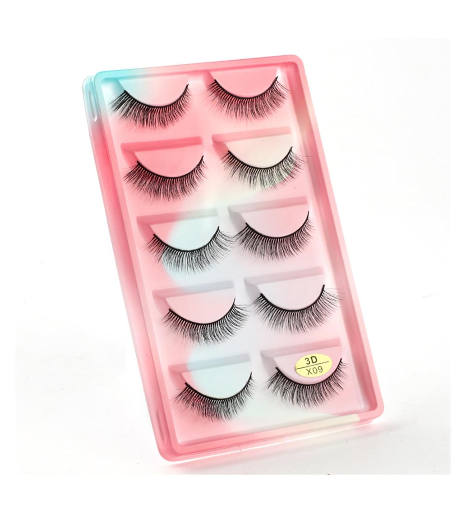 UAMOU 10/50/100 Boxes Mink Eyelashes Fluffy 3D Mink Lashes Makeup Natural Long Volume False Eyelashes Bulk Faux Cils Custom Cheerfully (Color : 5 Pairs X09CS Size : 50 Boxes) - Buy Online on GoSupps.com