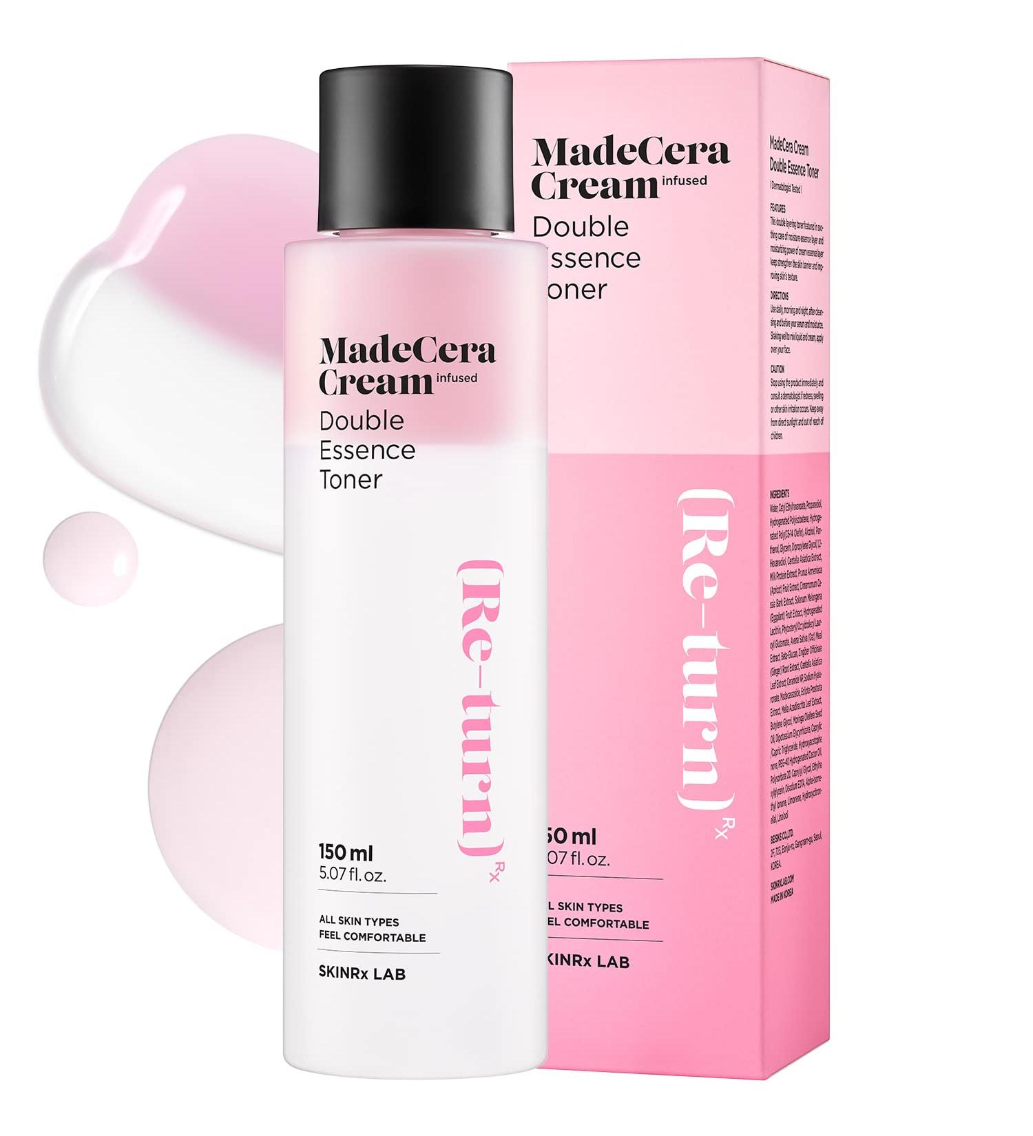 SKINRxLAB Made Cera Cream Double Essence Toner 150ml - Hydrating & Soothing with Milk Protein, Ceramide, Beta-Glucan, CICA for Irritated Skin - Buy Online on GoSupps.com